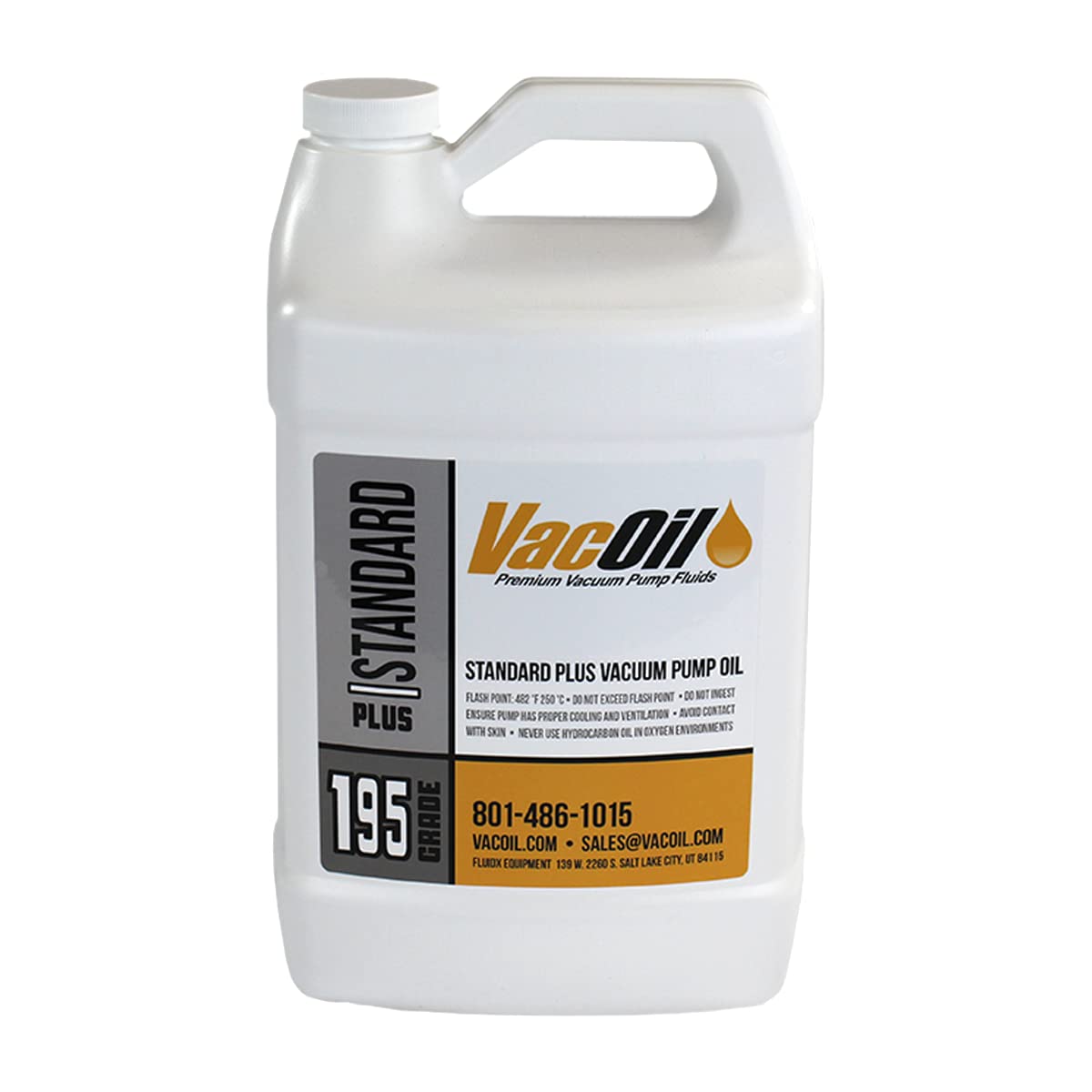 VacOil® 195 Grade High Performance Vacuum Pump Oil - 1 Gallon for Edwards, Welch, Leybold & Agilent Pumps | Molecularly Distilled Formula Extends Pump Life | Ideal for Laboratory, HVAC & Industrial Vacuum Systems