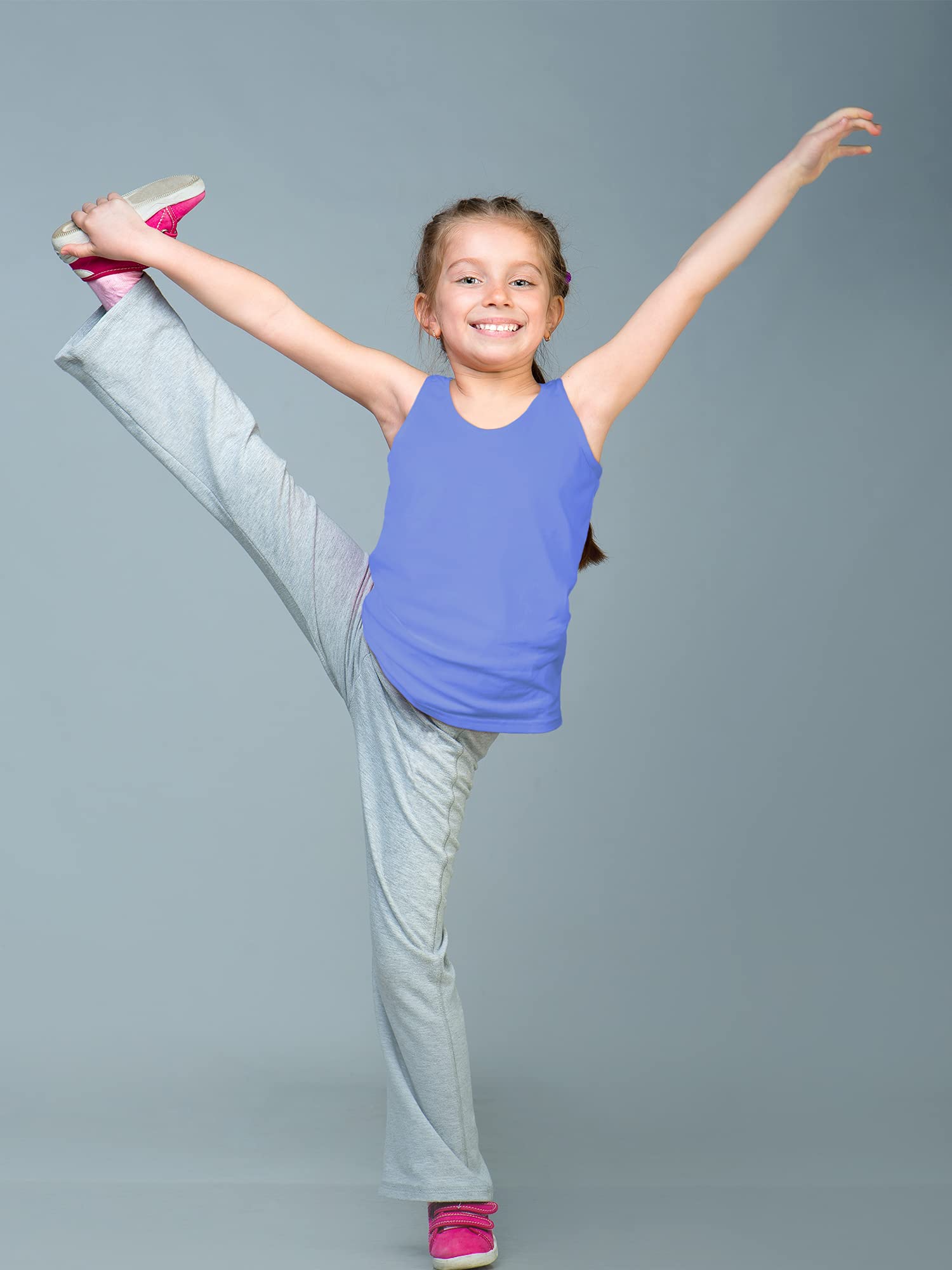 SATINIOR 4 Pack Girls Dance Tank Tops - Racerback Crop Tops for Gymnastics & Dance Practice - Breathable Sleeveless Athletic Wear for Kids & Teens - Perfect for Ballet, Jazz, Cheerleading & Yoga Classes