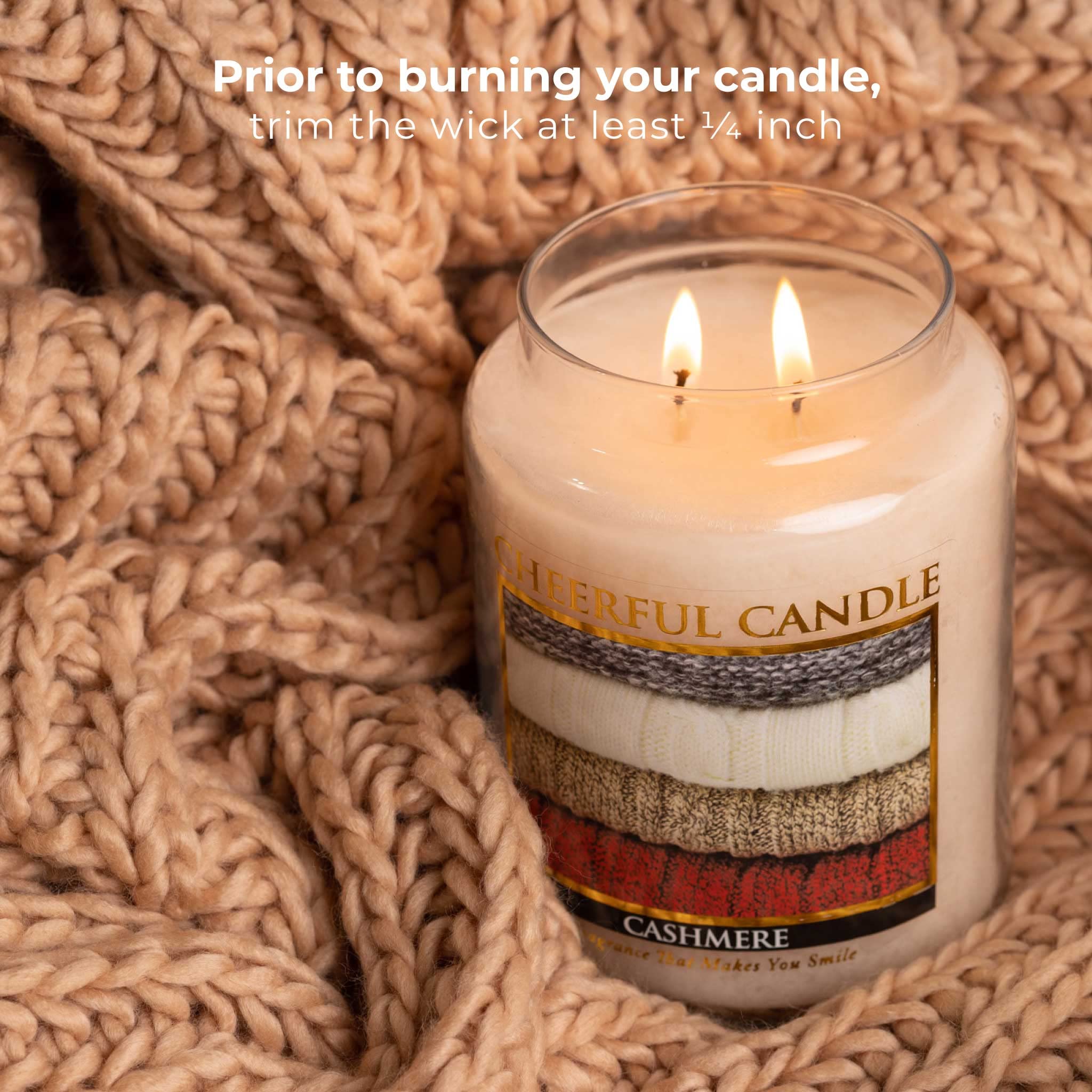24oz Scented Cashmere Candle Jar - 135 Hours Burn Time, Luxury Home Fragrance Gift for Women - Perfect for Relaxation, Spa Days & Romantic Ambience