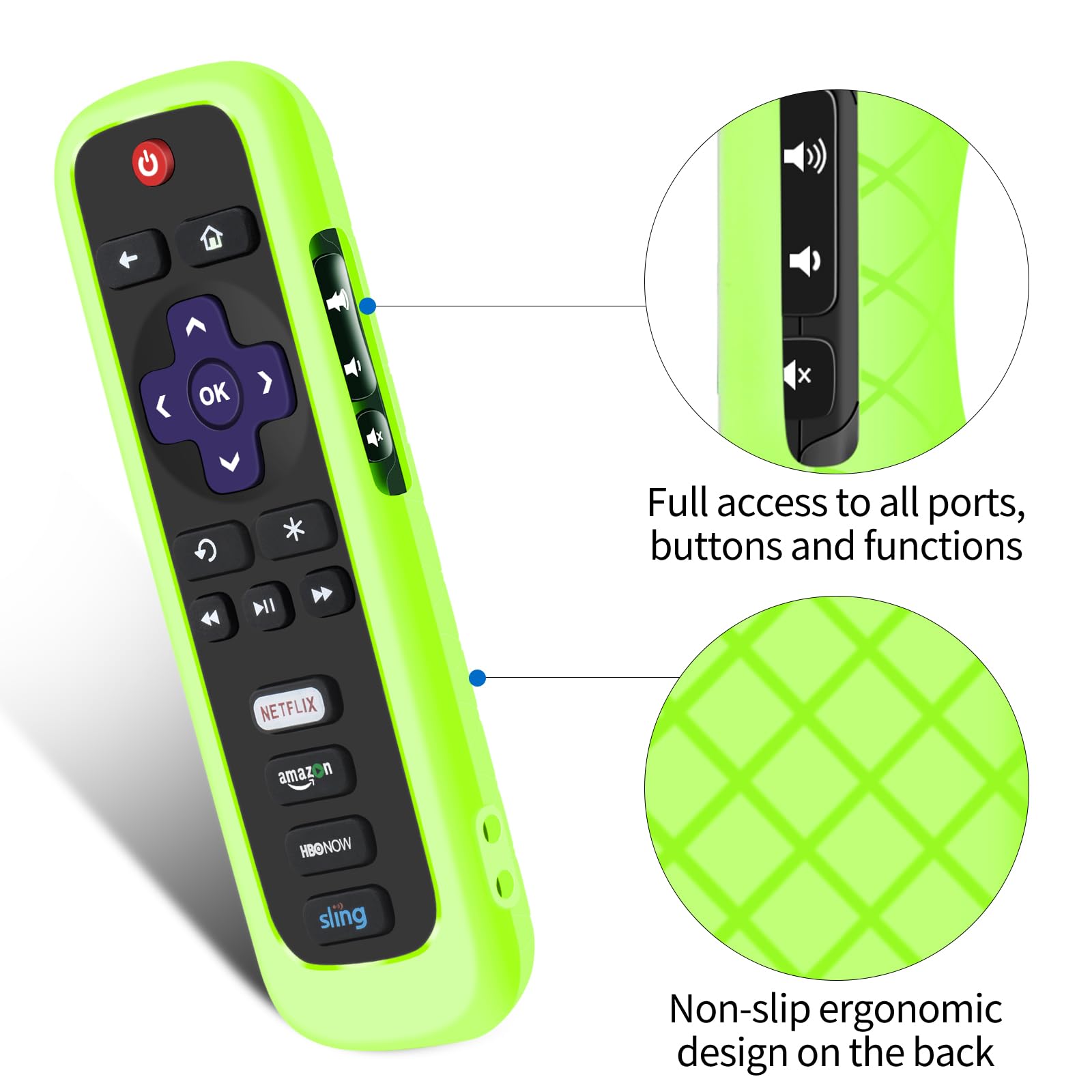 TCL Roku TV Remote Control Cover - Glow in The Dark Silicone Protective Skin Case for Smart TV Controller - Perfect for Nighttime Use & Living Room Entertainment