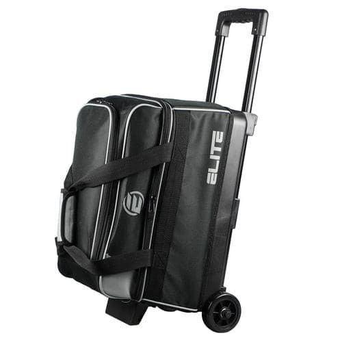 ELITE Basic Double Roller Charcoal Bowling Bag - Durable Bowling Ball Carrier with Wheels for Men & Women - Perfect for League Play, Tournaments & Practice Sessions