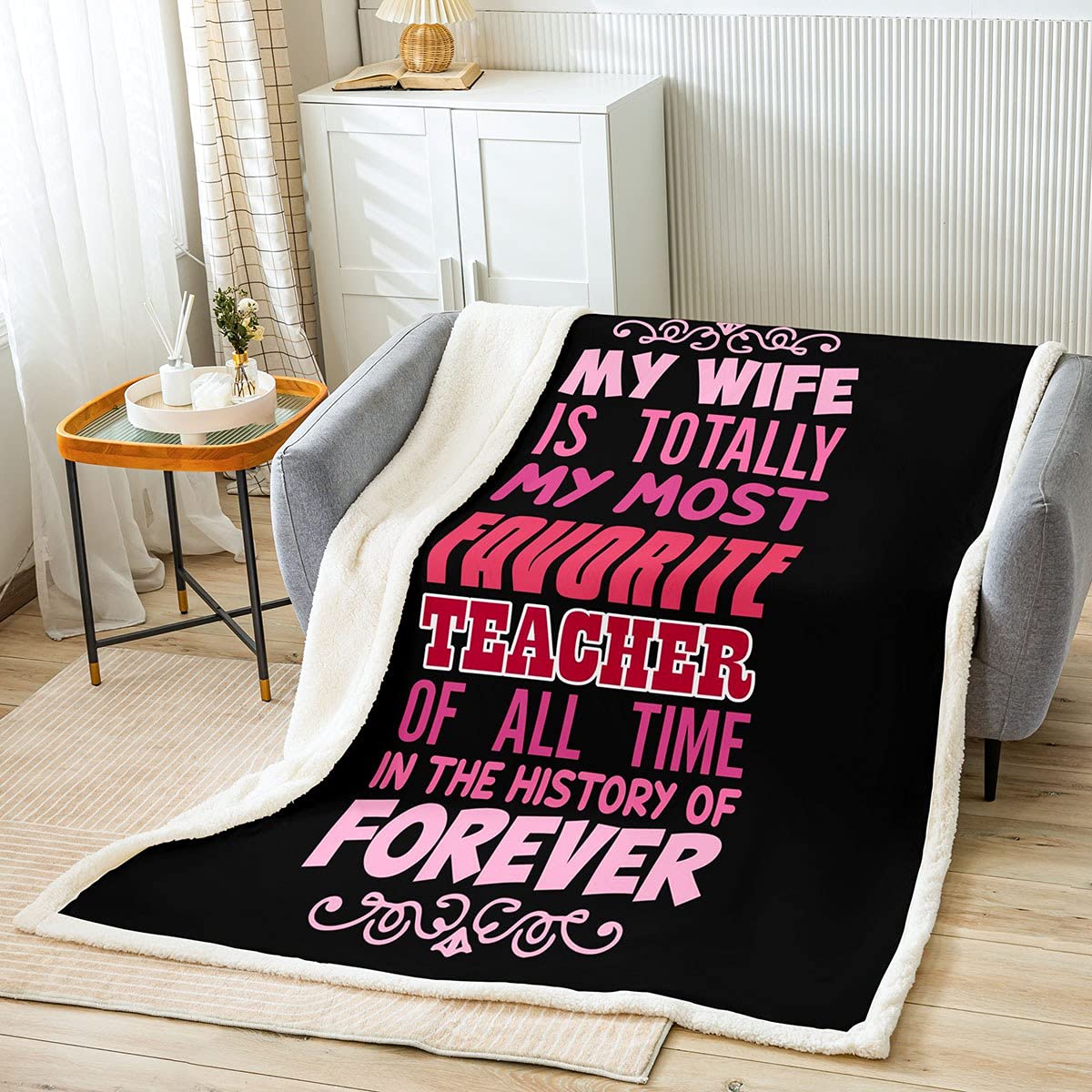 Feelyou Sherpa Fleece Blanket - Pink Plush Throw Blanket for Women, 90x90 Inches Queen Size - Valentine's Day & Anniversary Gift for Wife - Soft Warm Bed Sofa Couch Blanket - Cozy Home Decor for Bedroom, Living Room & Winter Nights