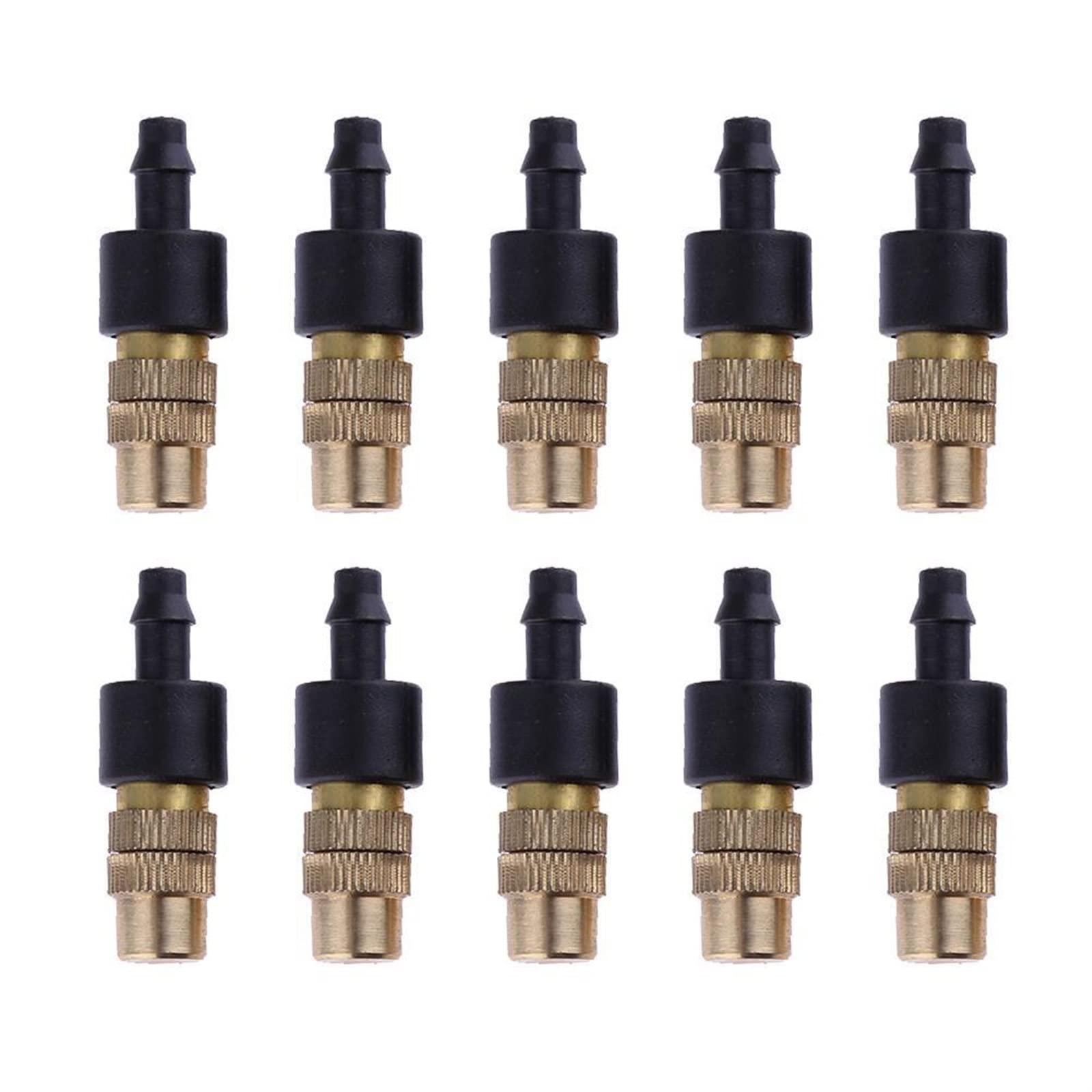 XIWALAI 10-Pack 4/7 PVC Brass Sprinkler Nozzles - Durable Garden Watering Tools & Accessories for Lawn, Flower Beds & Vegetable Gardens (10pcs, Multi-Color)