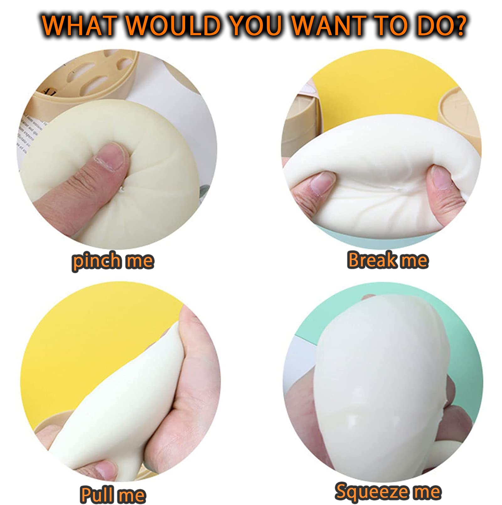 Soft Dumpling Squishy Toy - Stress Relief Fidget Baozi Ball for Adults & Kids | Anxiety Relief, Sensory Play, and Fun Squeeze Stress Ball | Perfect for Office, Home, and Travel Relaxation
