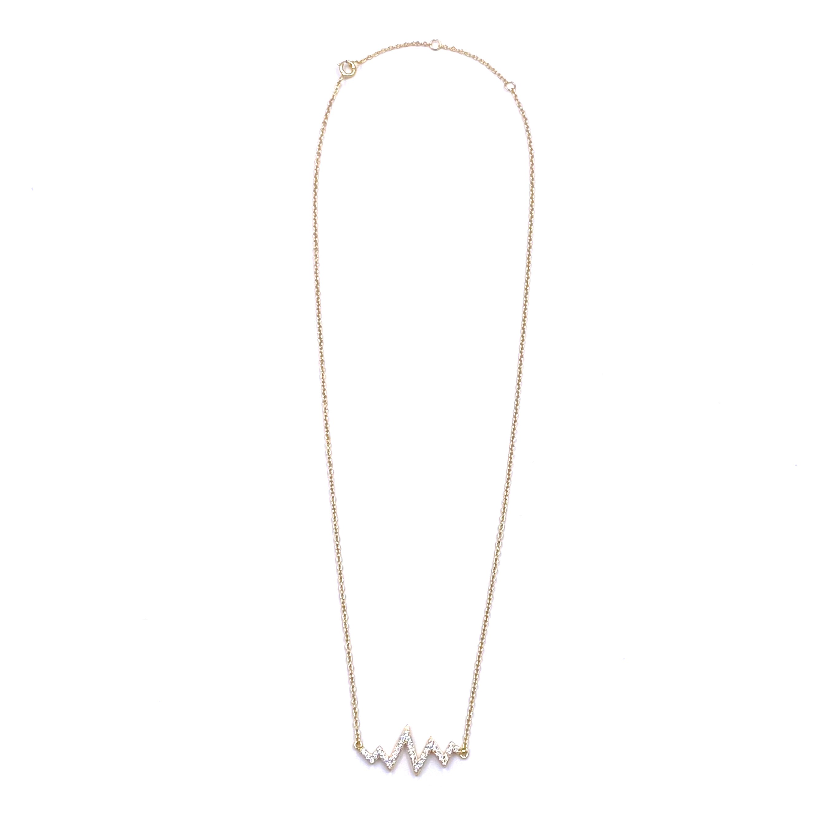 Ashley Gold Sterling Silver Gold Plated CZ Angle Design Necklace - Elegant Layering Jewelry for Women, Perfect for Parties, Weddings & Date Nights