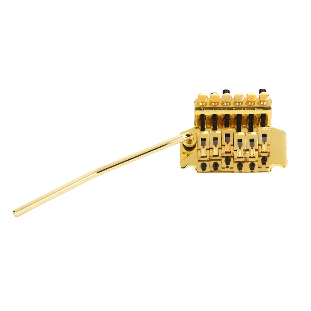 Double Locking Tremolo Bridge System for ST Electric Guitar - Gold | High Stability & Precision Tuning | Perfect for Rock, Metal & Live Performances