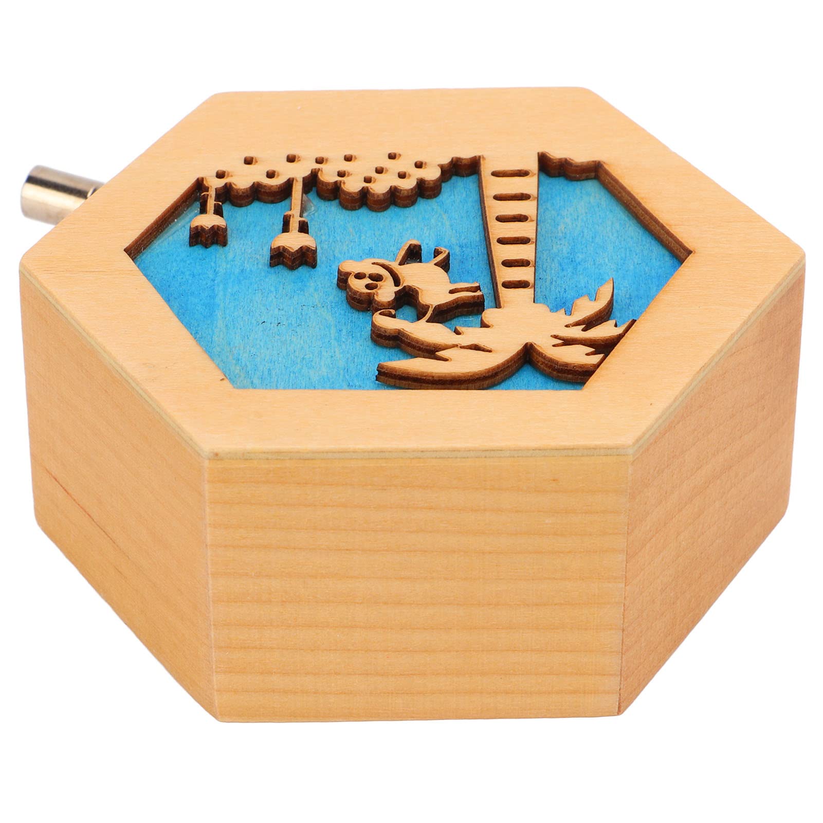 Vintage Hand Crank Music Box - Natural Beech Wood Musical Jewelry Box for Bedroom, Desk & Gift Giving | Perfect for Relaxation, Home Decor & Special Occasions