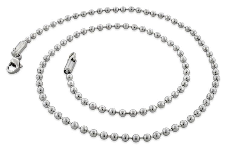 3MM Stainless Steel Bead Chain Necklace for Women - Durable Fashion Jewelry for Everyday Wear, Gift Giving & Special Occasions