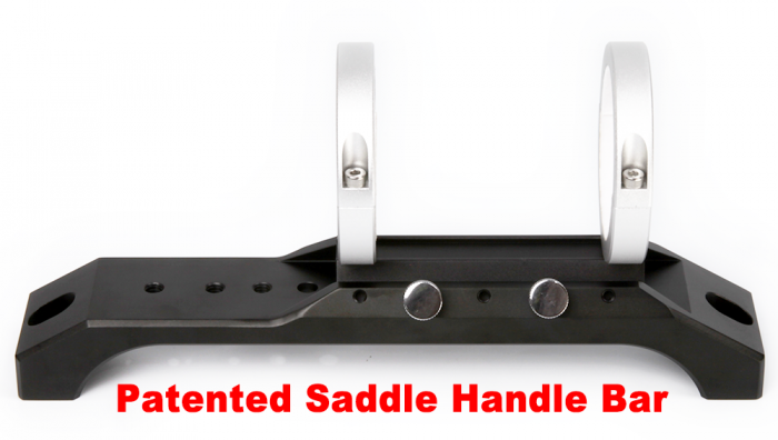 243mm Saddle Handle Bar with 50mm Guiding Rings - Patented Design for Bicycles & Motorcycles (M HC243BL GR50IISL) - Perfect for Road Bikes, Mountain Bikes & Motorcycle Upgrades