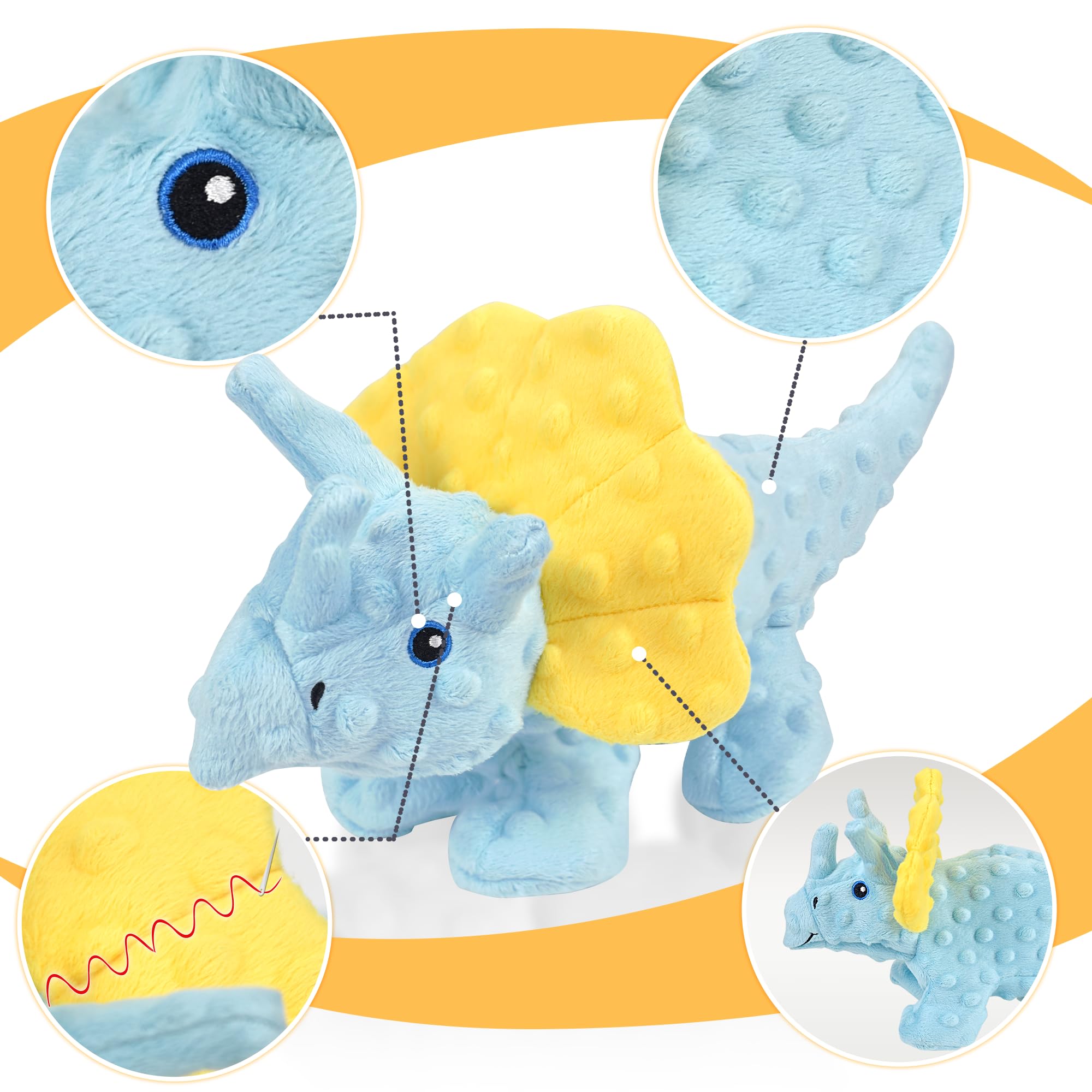 Durable No-Stuffing Dog Toys for Aggressive Chewers - Squeaky Chew Toys for Large, Medium & Small Dogs - 5-Pack Puppy Chew Toys for Indoor & Outdoor Play