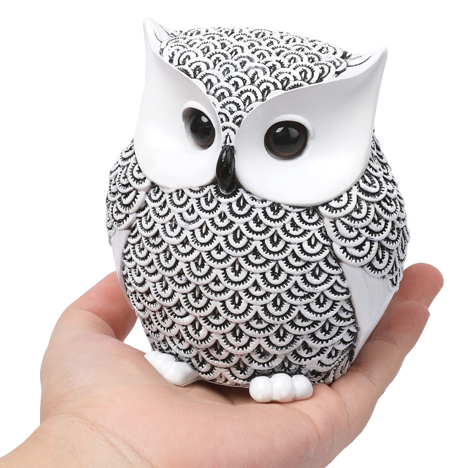 Stylish White Owl Figurines for Home & Office Decor - Small Shelf Accents, Unique Gifts for Owl Lovers - Perfect for Bookshelves, Desks, and Gift Occasions