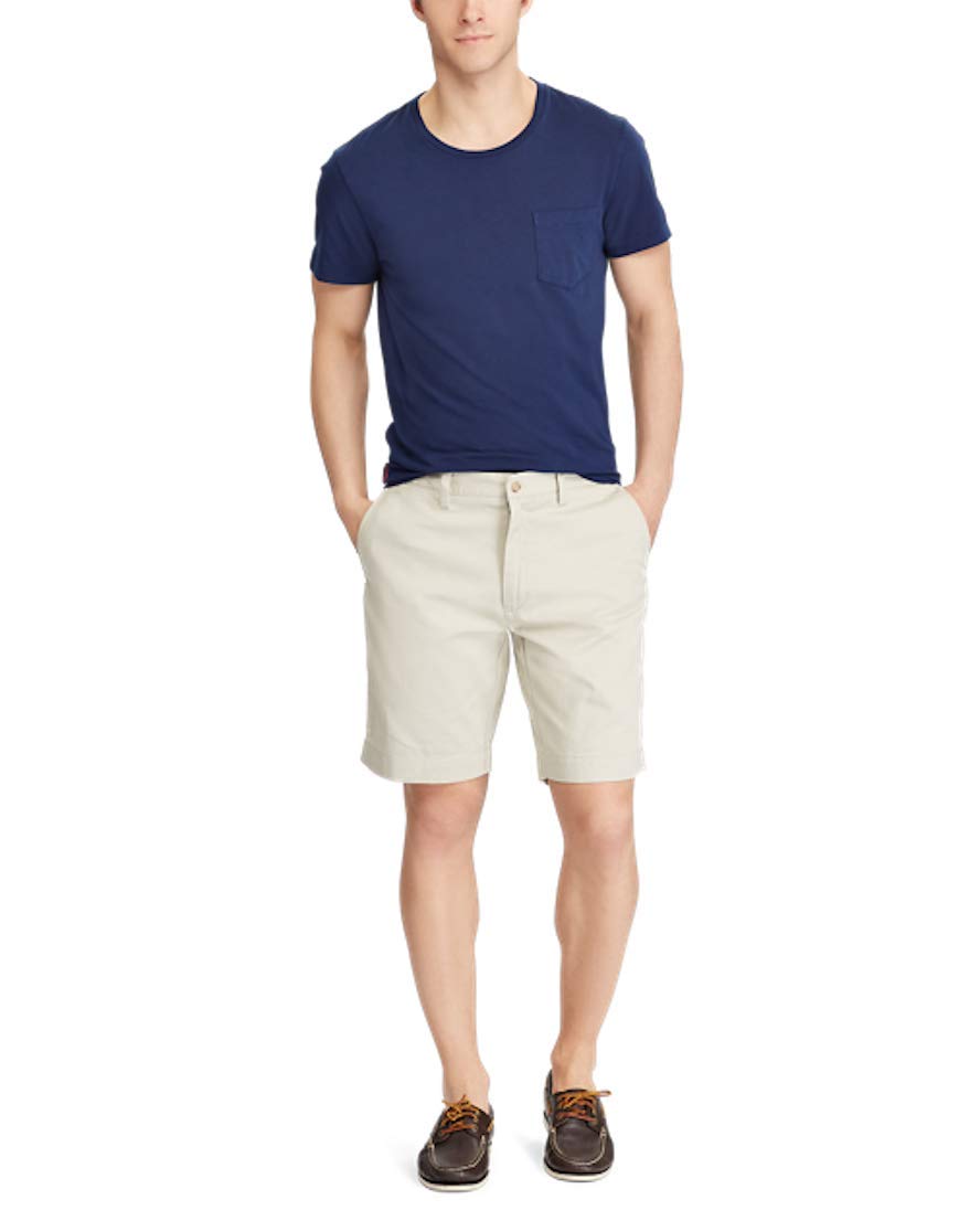 Ralph Lauren Men's Classic Fit Polo Shorts - Comfortable Cotton Casual Shorts for Summer, Golf, and Outdoor Activities (Size 42, Sand Color)