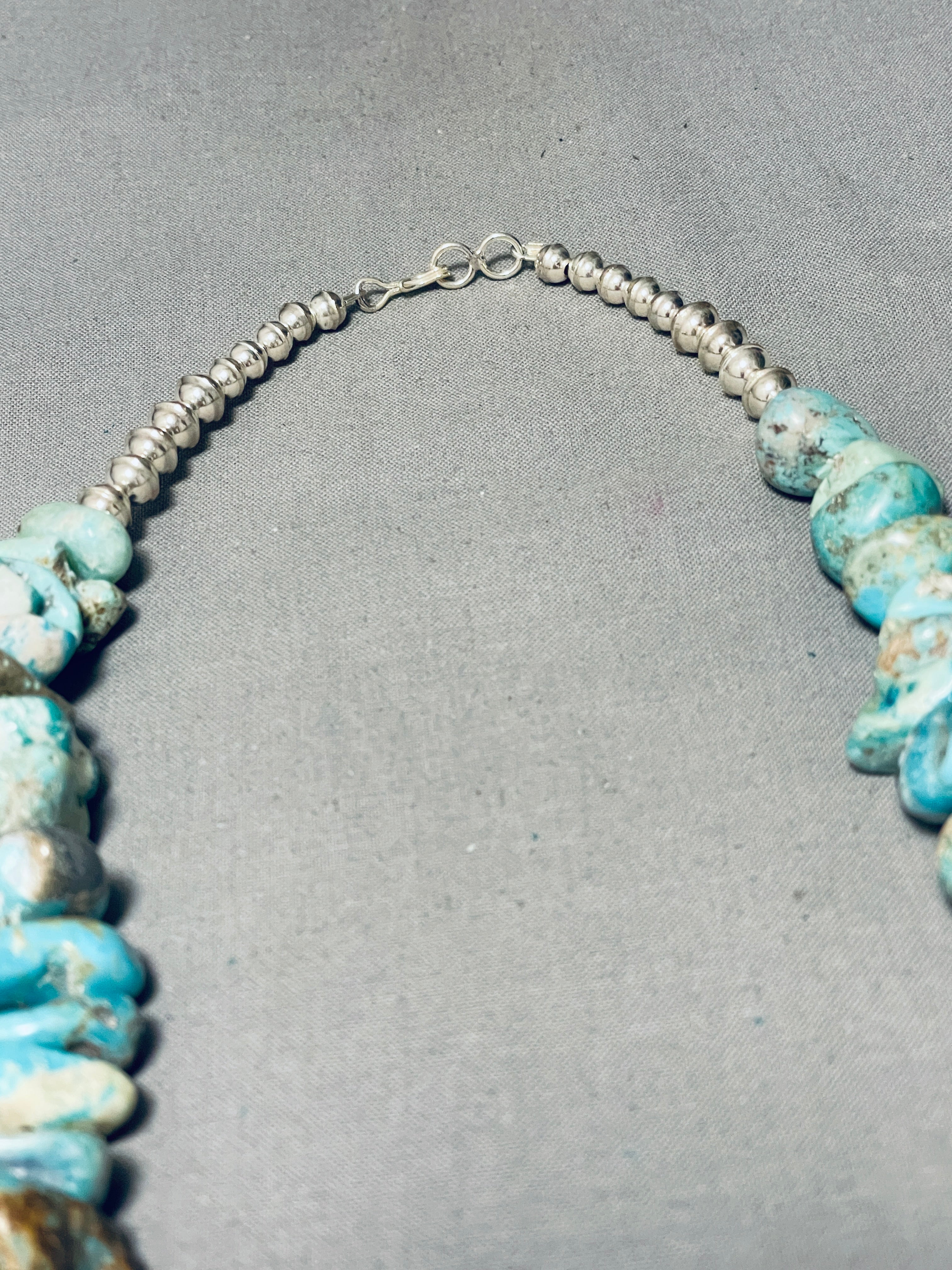 Authentic 176g Navajo Turquoise Sterling Silver Necklace - Handmade Native American Jewelry for Women, Perfect for Boho Fashion & Special Occasions