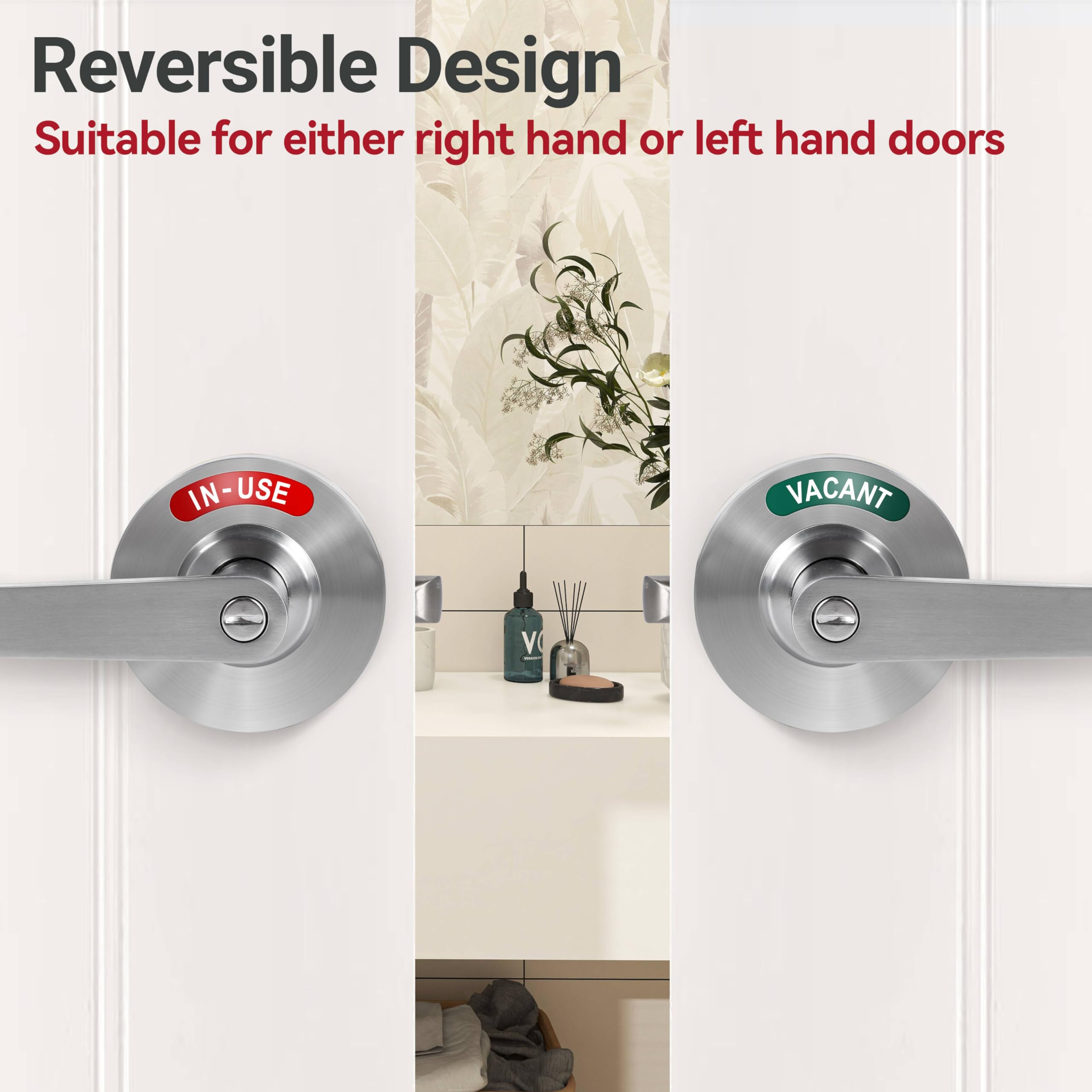 Commercial Grade Privacy Indicator Lever Lock - Satin Chrome Occupied/Vacant Bathroom Door Handle for Public Restrooms, Offices, Hospitals, Gyms & Warehouses | Durable & Secure Restroom Lock Solution