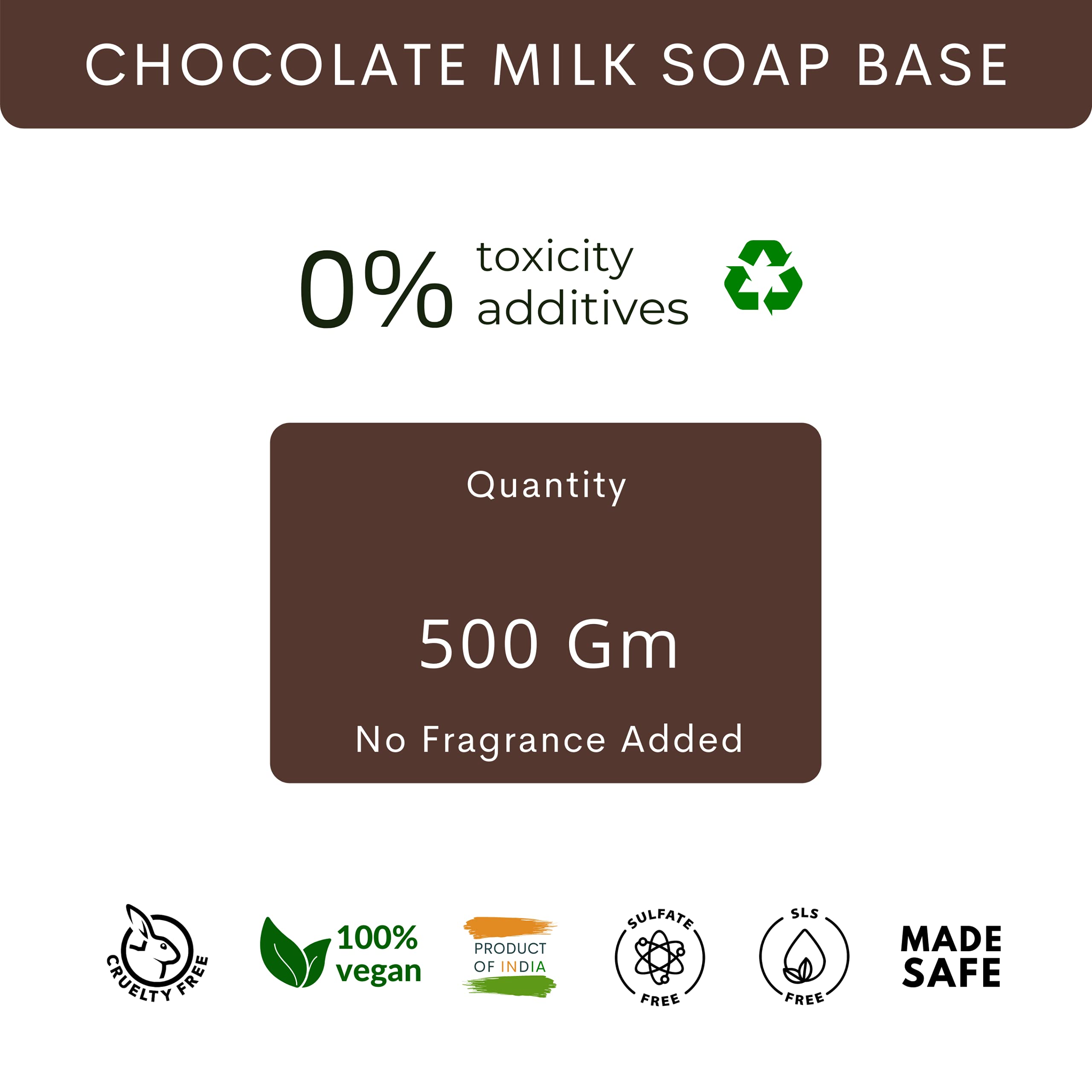 VEDANUM Natural Chocolate Cocoa Butter Melt & Pour Soap Base - Sulfate & Paraben Free, 500g for DIY Soap Making | Moisturizing Handmade Soap for Spa, Gifts & Home Use