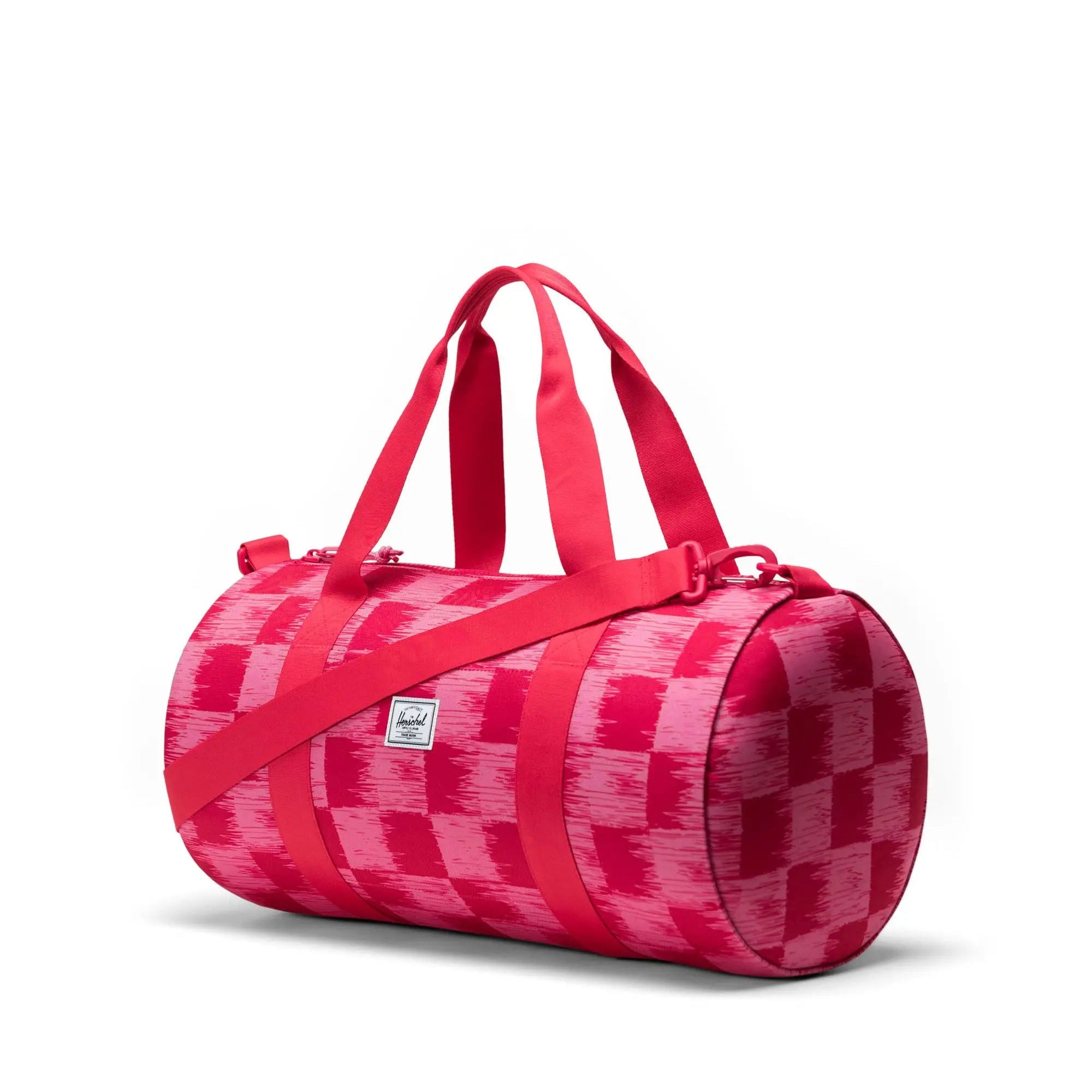 Herschel Check Yourself Raspberry Little Herschel Duffle Bag - Stylish Travel & Gym Duffel for Women & Men - Perfect for Weekend Trips, Workouts & Carry-On Luggage