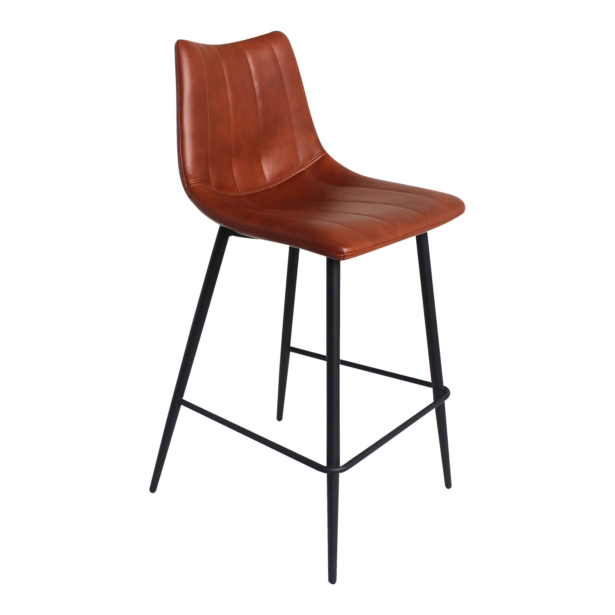 Alibi Counter Stool Set of 2 - Brown Wooden Bar Stools for Kitchen Island, Breakfast Nook & Home Decor