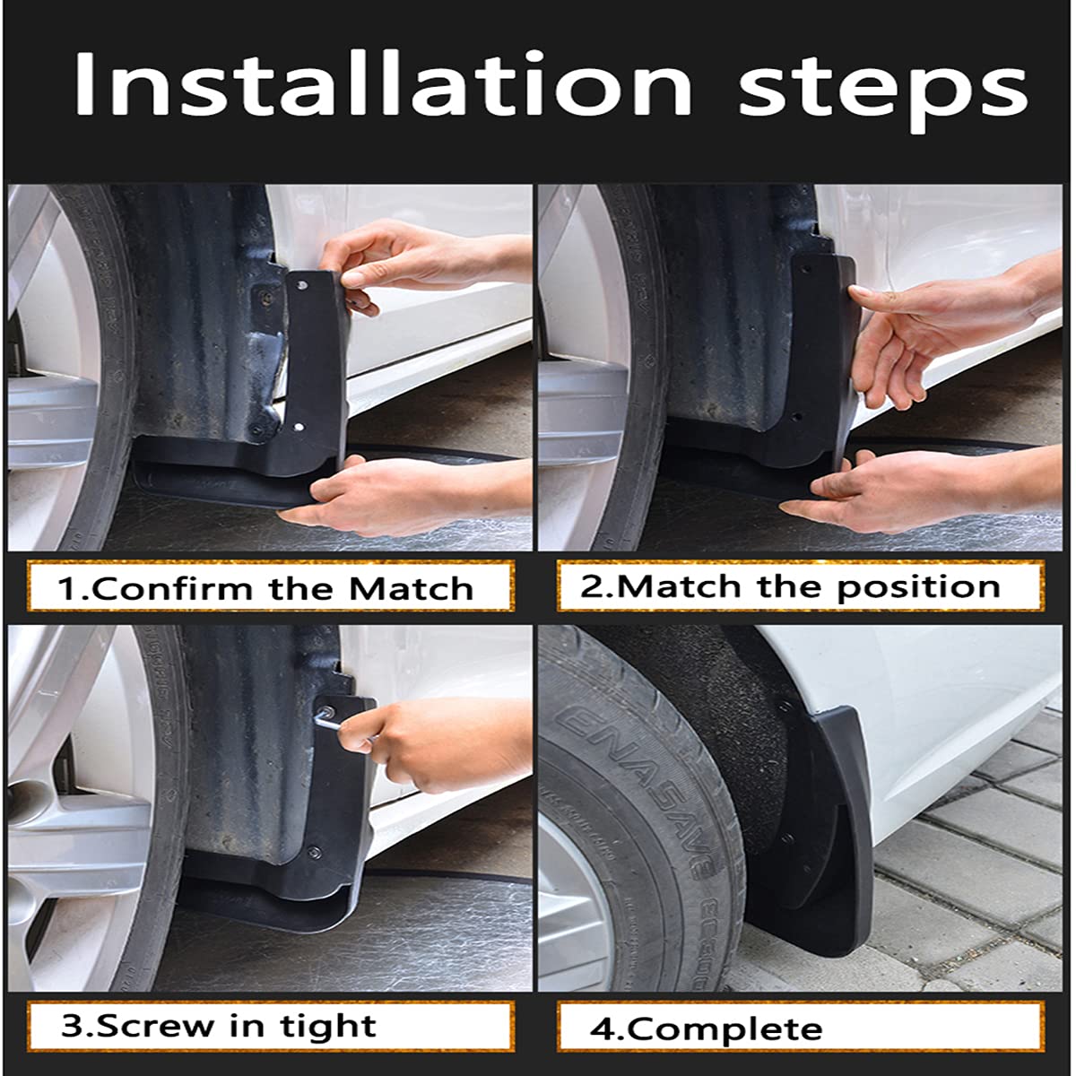 Honda Accord 10th Gen Mud Flaps (2018-2022) - 4-Piece Splash Guards Set for Front & Rear Fenders | Durable Car Mudguards Accessories | Perfect for Off-Roading, Rainy Weather & Road Debris Protection