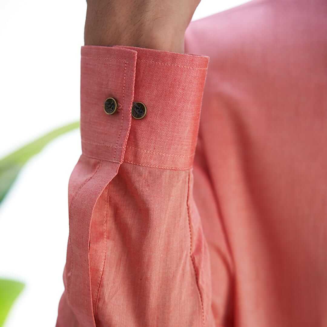 Stylish Coral Cotton Viscose Kurta & Drawstring Pants Set - Comfortable Women's Ethnic Wear for Eid, Parties & Festivals