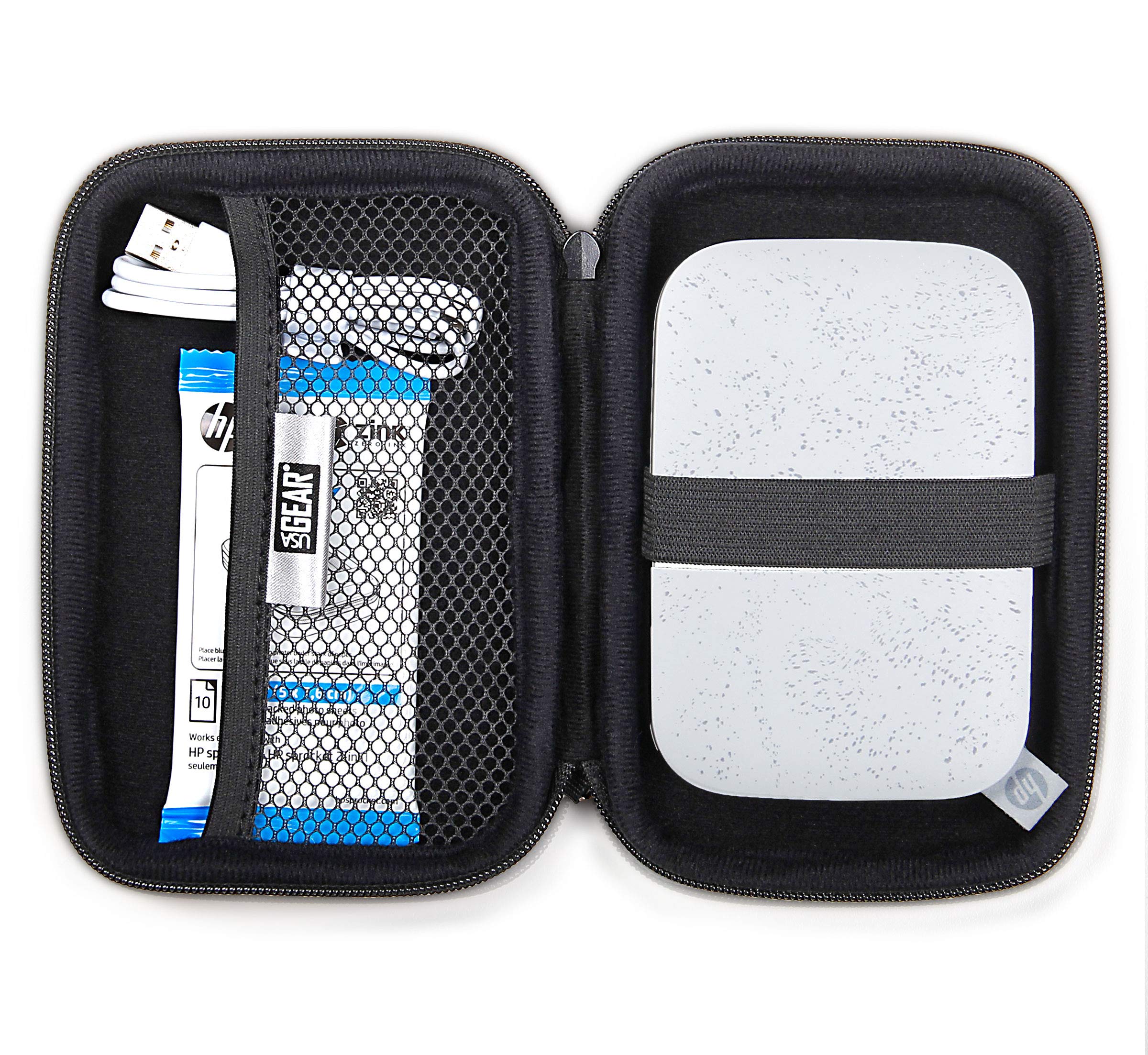 USA GEAR Hard Shell Portable Printer Case - Scratch-Resistant Protective Cover for HP Sprocket 2x3, Fujifilm Instax Mini Link 2, Kodak Printomatic - Compact Travel Case with Wrist Strap - Perfect for Home, Office & Outdoor Printing