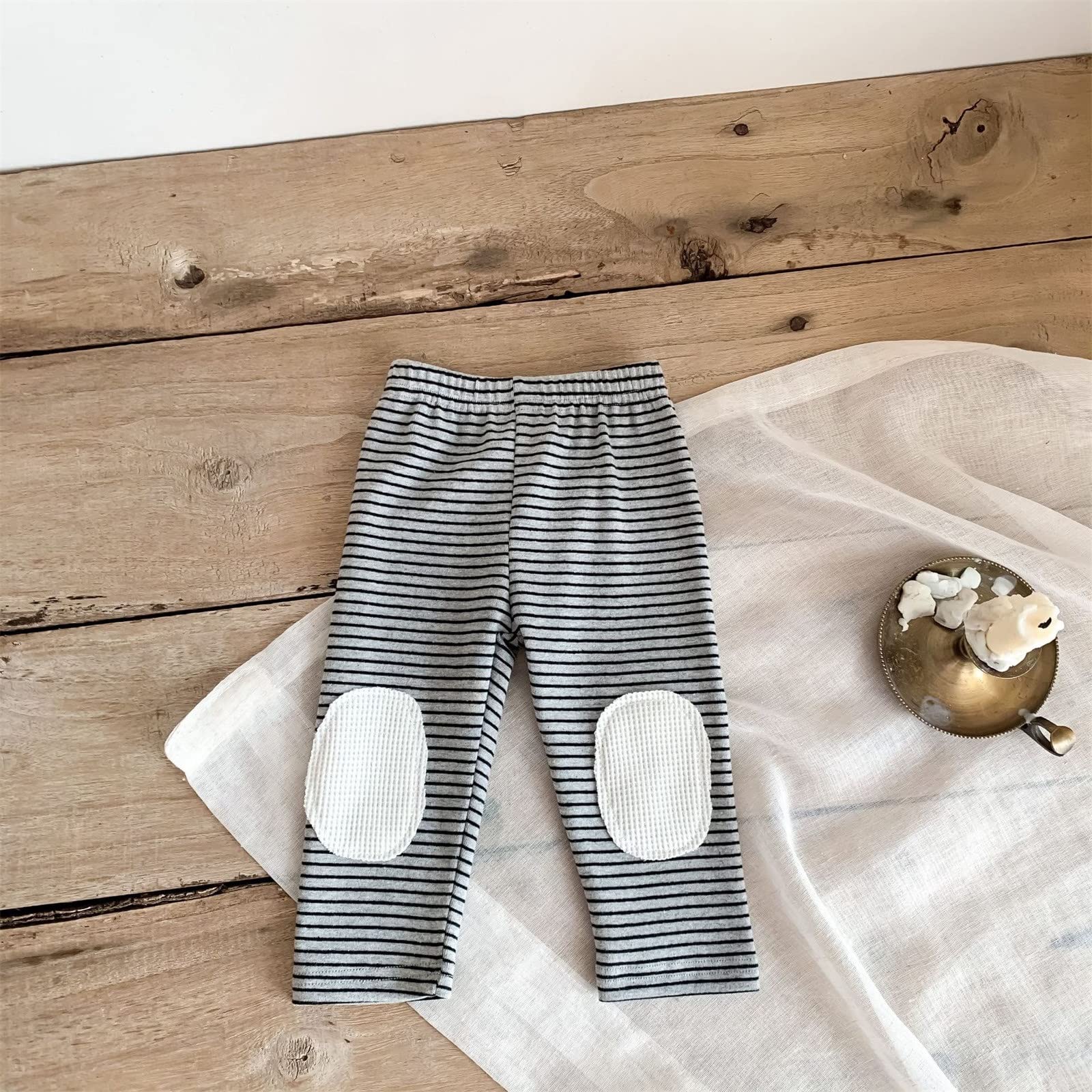 SRTUMEY Organic Cotton Baby Kneepad Pants - Soft Unisex Newborn & Infant Outfits for Playtime & Crawling