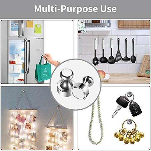 Strong Neodymium Fridge Magnets - 20PCS Whiteboard & Refrigerator Magnets Set for Kitchen, Office & School - Heavy Duty Magnetic Hold for Notes, Photos & Decor