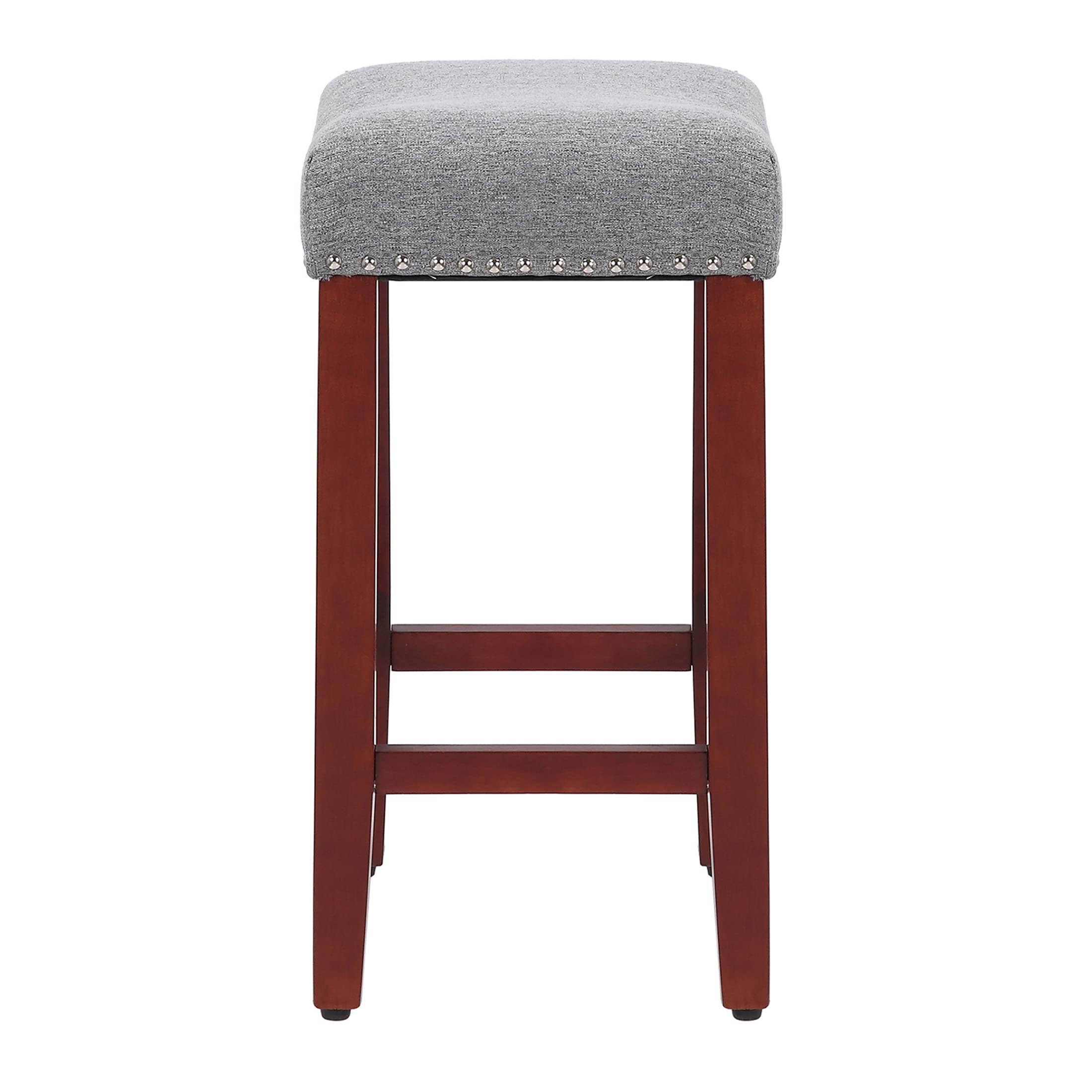 2-Pack Gray Upholstered Counter Stools 24