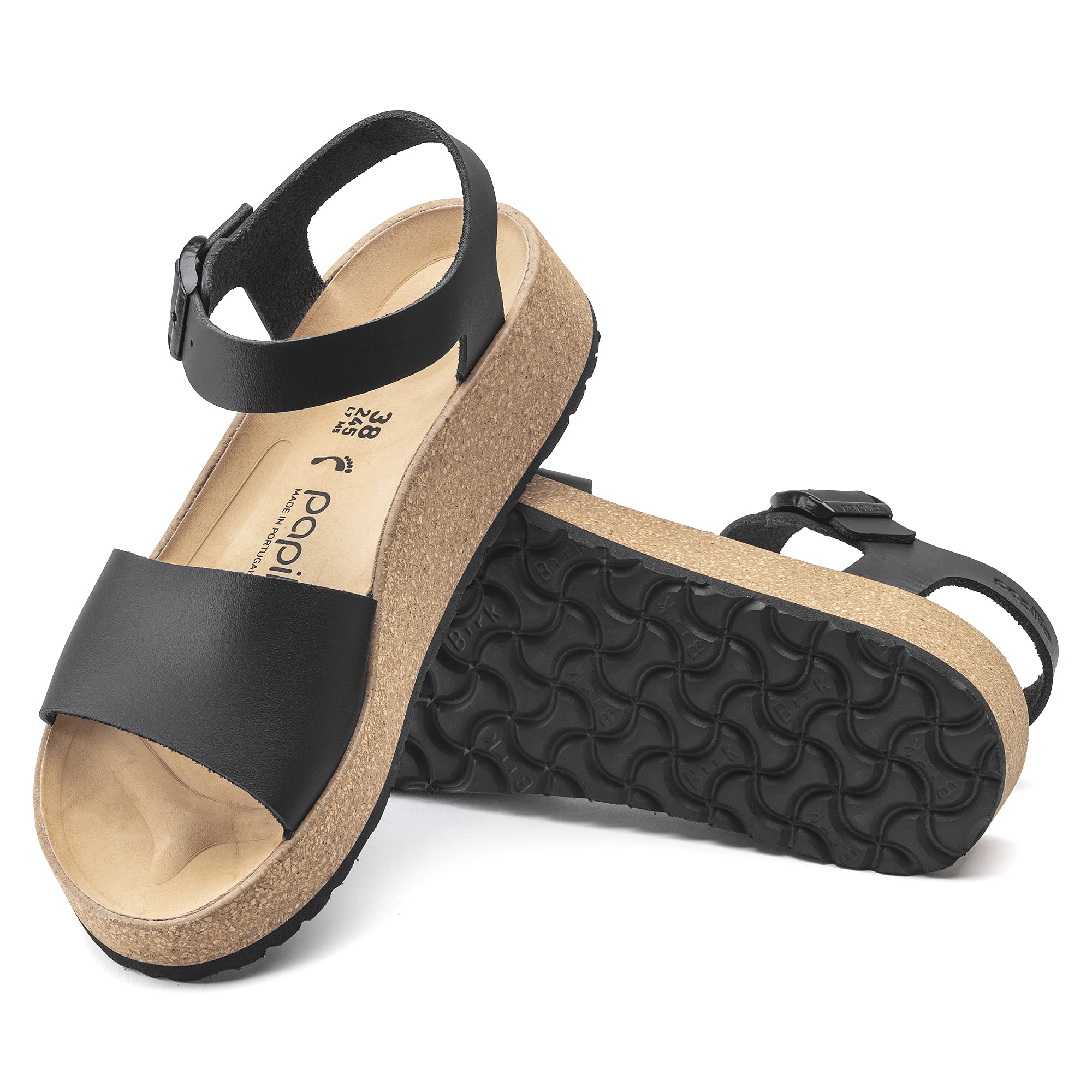 Birkenstock Women's Sierra Black Oil Leather Ankle Strap Sandals - Comfortable & Stylish for Casual Wear, Walking, and Outdoor Activities