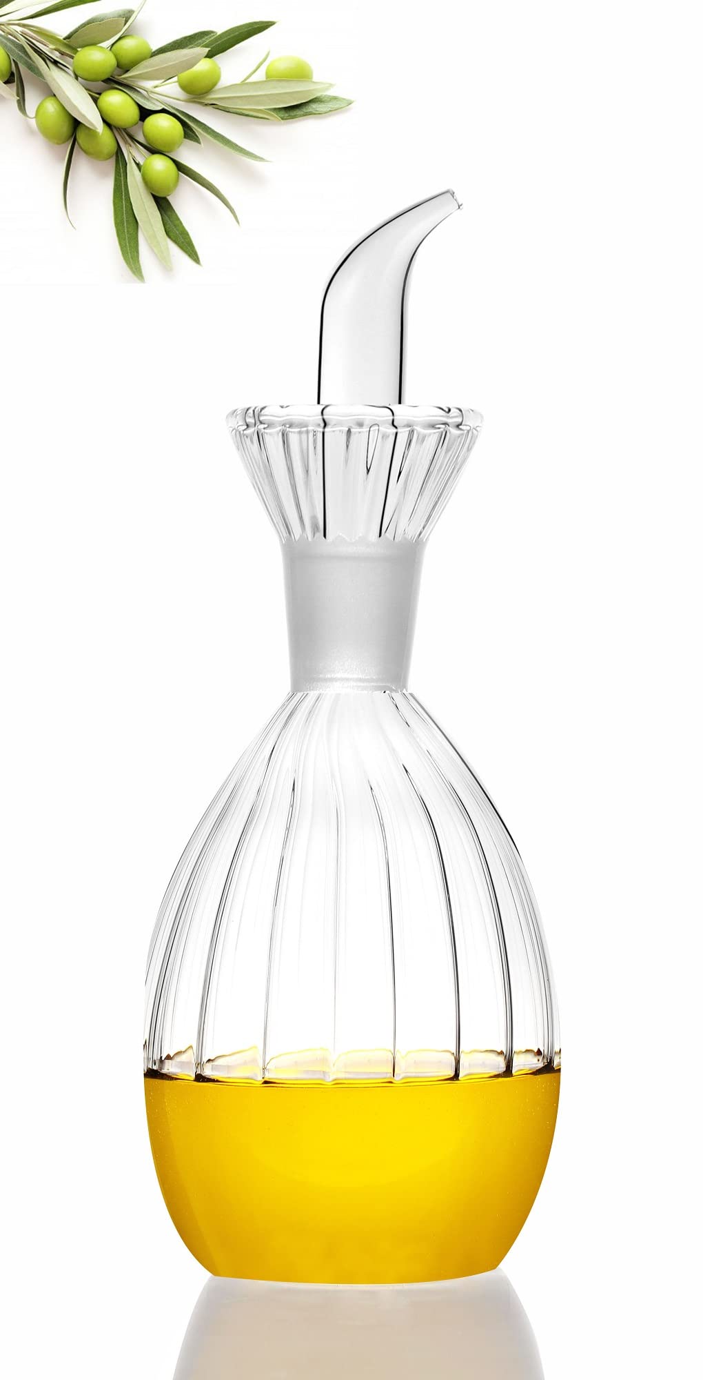 HAIZEEN 9 oz/250 ml Leakproof Glass Cruet - Premium Olive Oil Dispenser Bottle for Kitchen, Salad Dressing & BBQ - Durable Oil Decanter for Cooking, Baking & Grilling