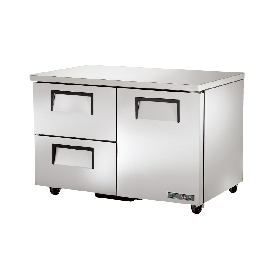 True 48-Inch Undercounter Refrigerator with 2 Drawers & 1 Door - TUC 48D 2 | Commercial Grade Stainless Steel Fridge for Restaurants, Bars, and Home Kitchens