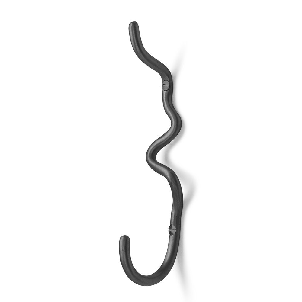 FERM LIVING Curvature Hook - Black Brass Wall Hook for Coats, Hats & Bags - Stylish Entryway & Closet Organization Accessory