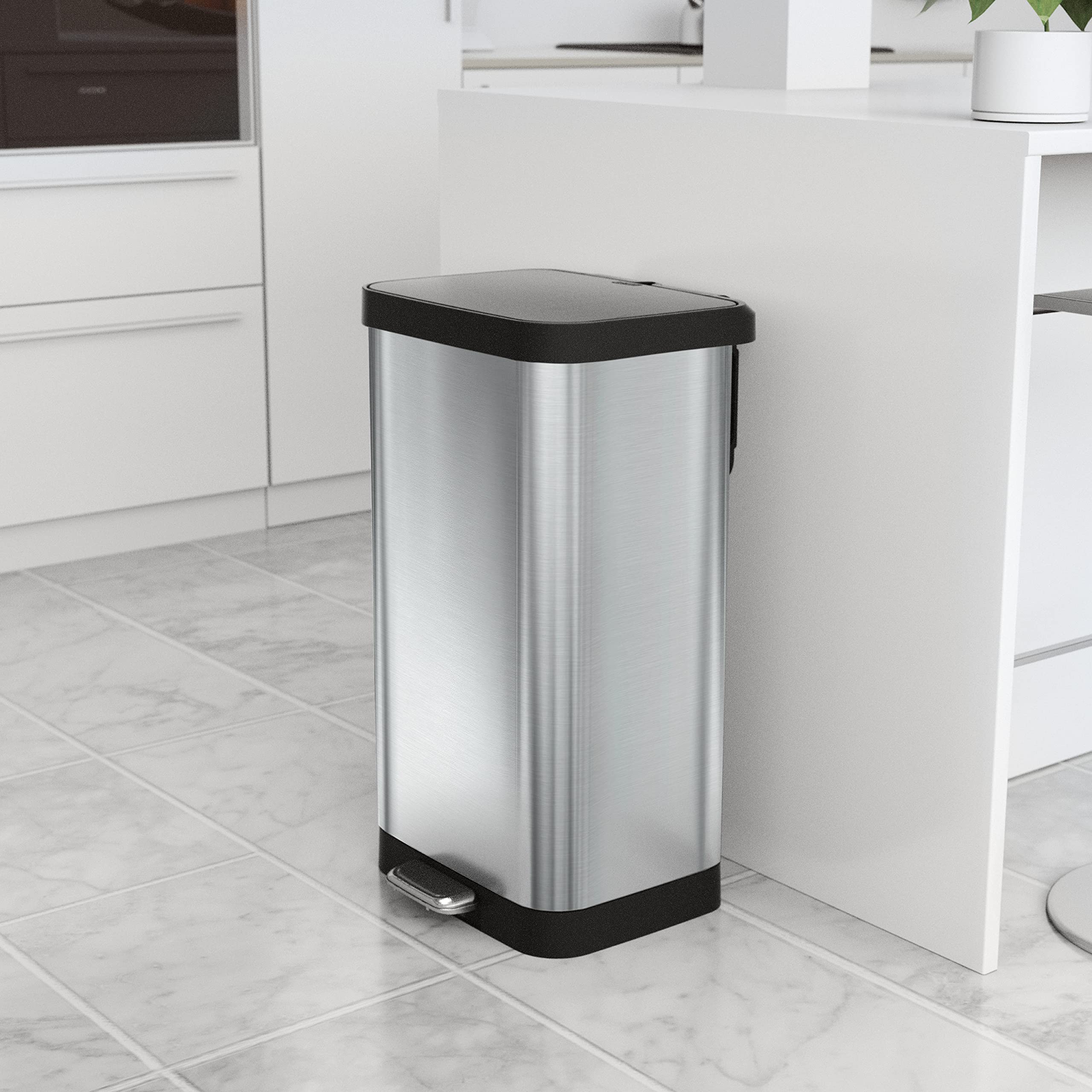 Stainless Steel Step Trash Can with Odor Protection - 20 Gallon Metal Kitchen Garbage Bin with Soft Close Lid, Foot Pedal & Waste Bag Holder | Perfect for Home, Office & Restaurant Use