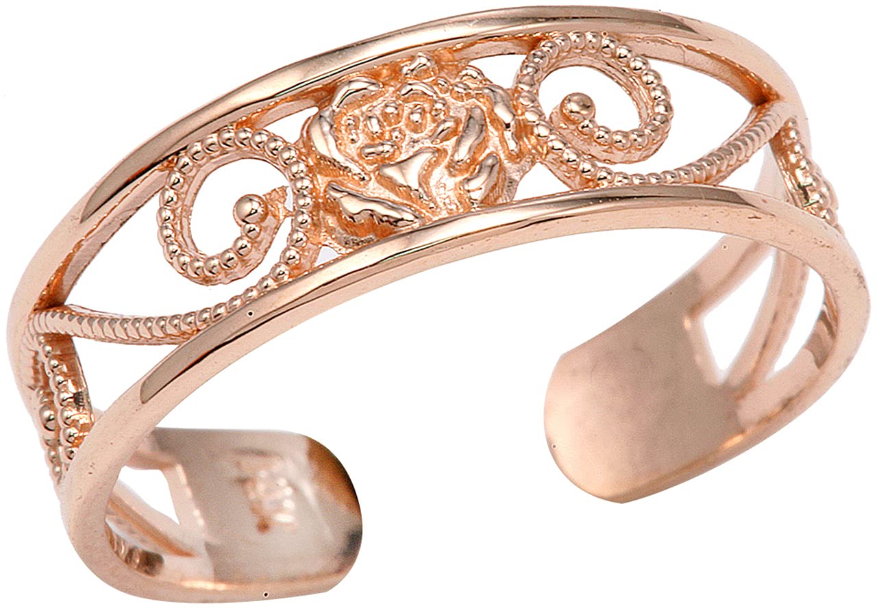14K Rose Gold Toe Ring for Women - Elegant & Stylish Foot Jewelry - Perfect for Beach, Parties, and Summer Outfits