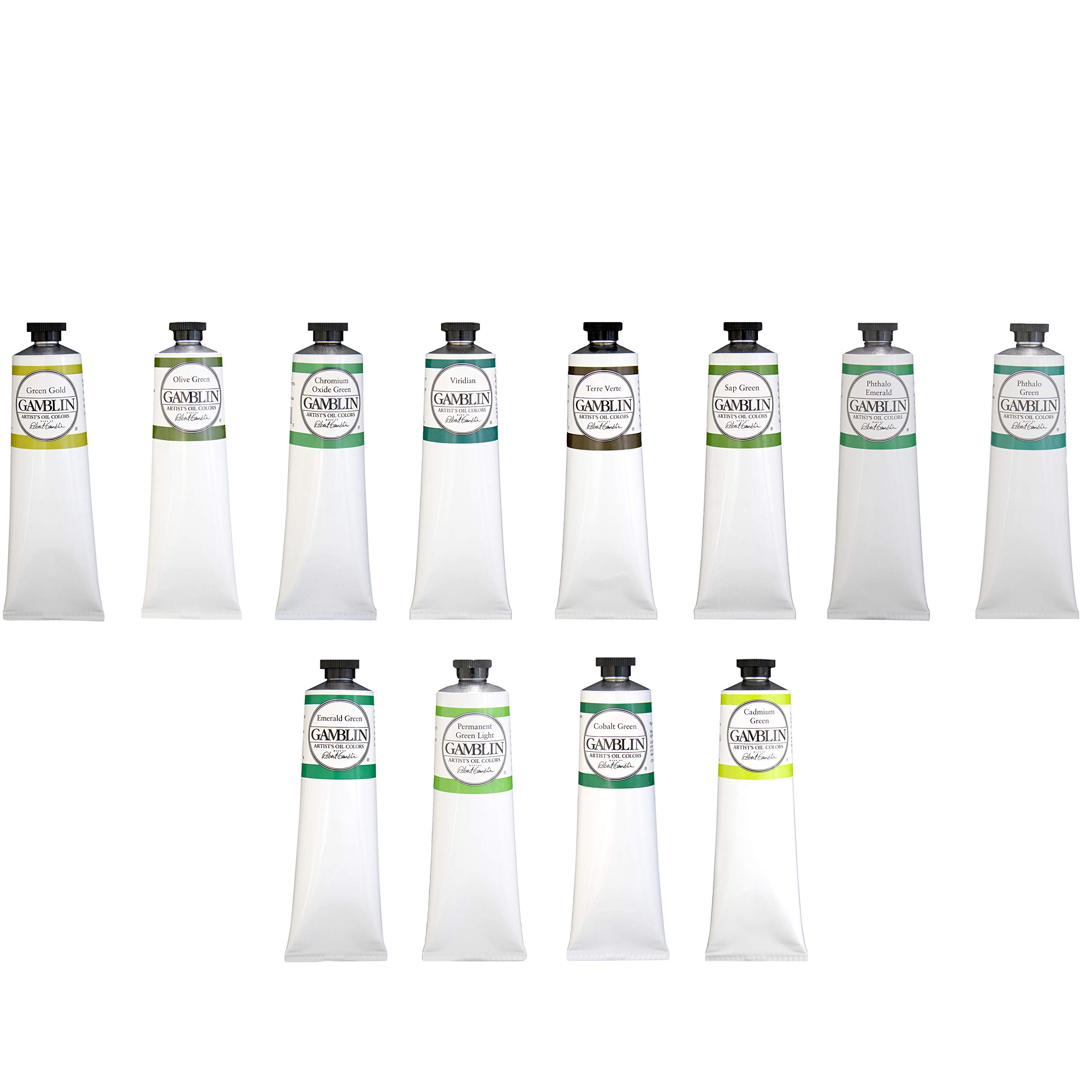 Gamblin Professional Artist Oil Paint Set - 37ml Tubes (Green Collection) | Premium Oil Paints for Canvas Painting, Portrait Art & Fine Art Creations