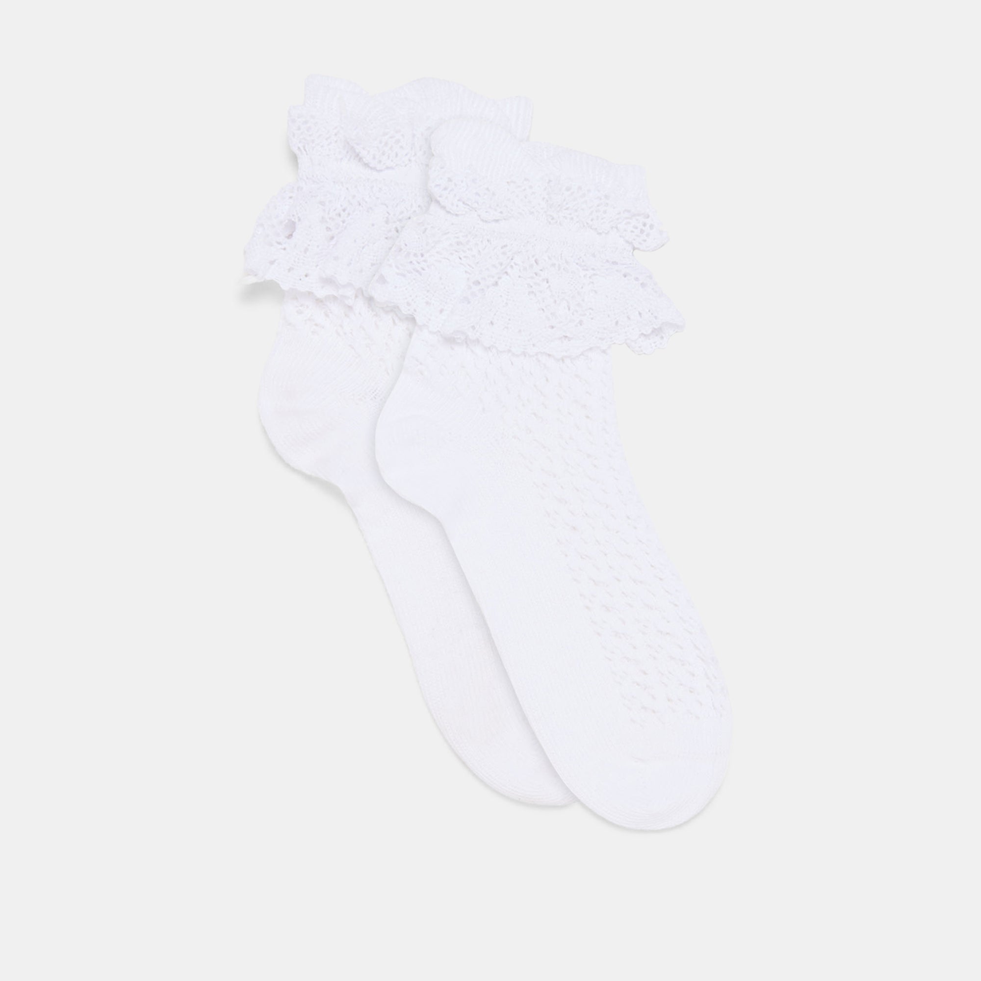 Whimsy Lace Anklet Socks White - Delicate Lace Trim Ankle Socks for Women | Perfect for Casual Wear, Summer Outfits & Fashion Accessories