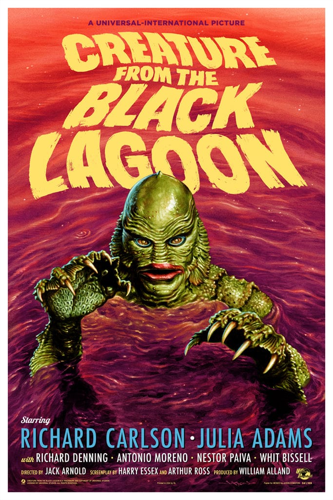 Creature From The Black Lagoon Vintage Horror Movie Poster - Classic 1950s Sci-Fi Film Wall Art for Home Theater, Man Cave & Horror Fan Decor