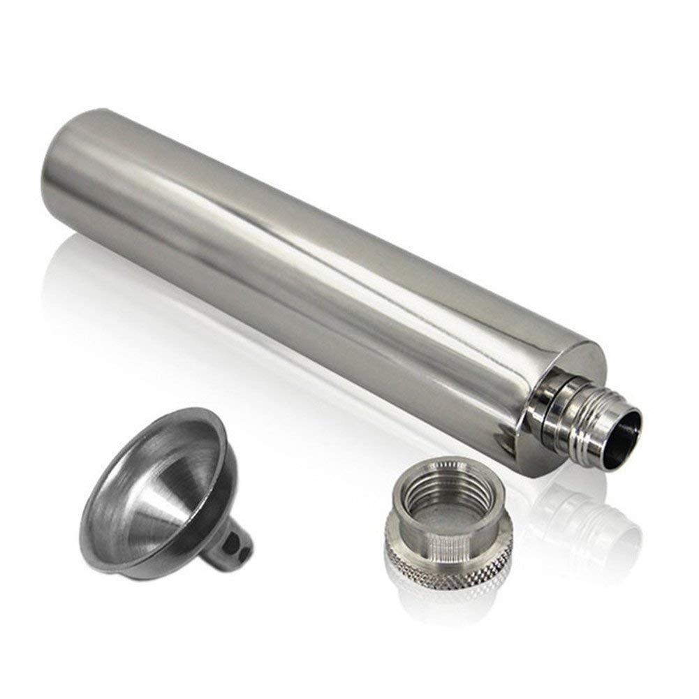 Portable 2 oz Stainless Steel Hip Flask with Funnel - Leakproof Liquor & Wine Container for Outdoor, Travel, Camping & Gifts
