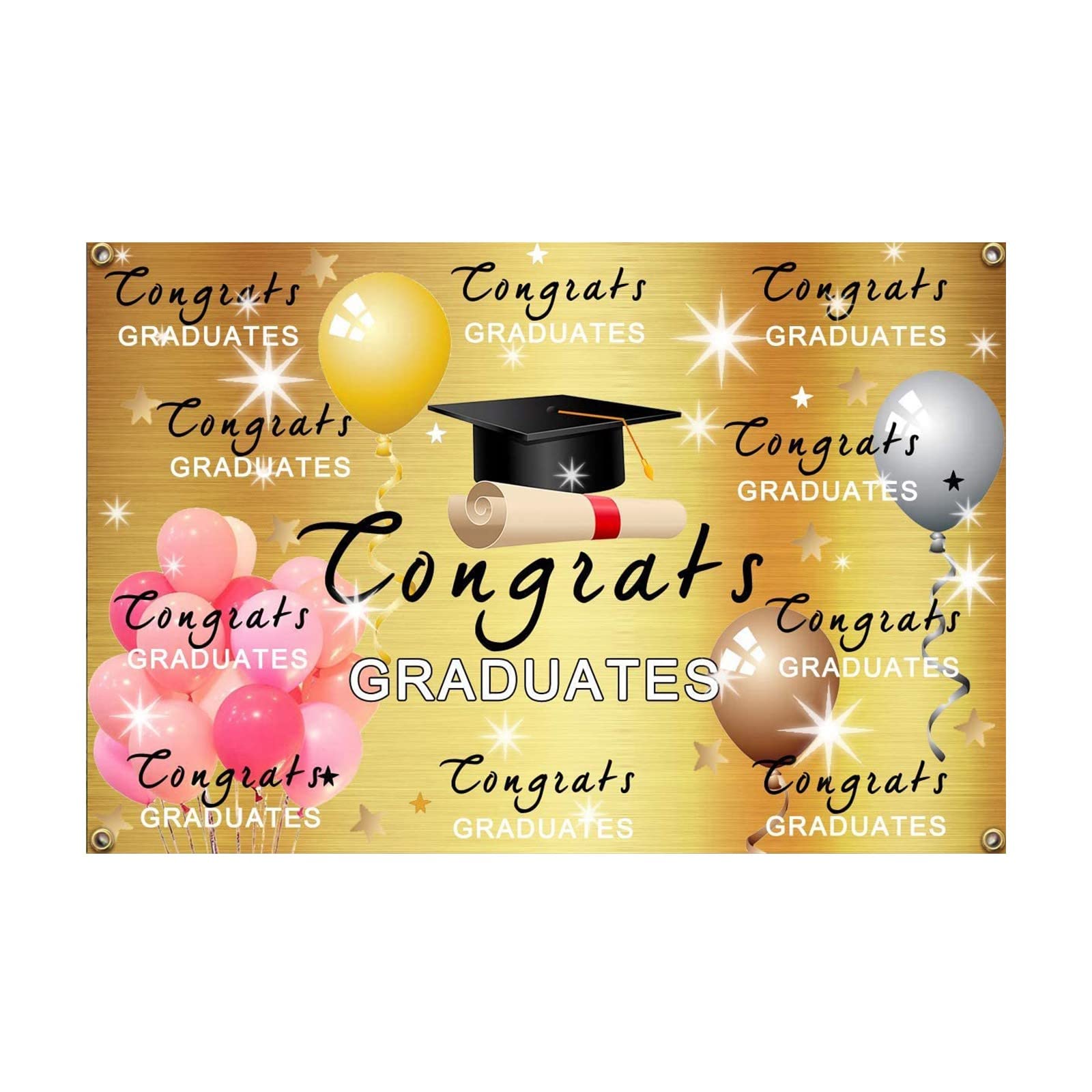 2024 Graduation Banner 70x43 Inch - Green Photo Backdrop for Graduation Party, Ceremony & Women's Event Decor - Durable Cloth Background for Photography