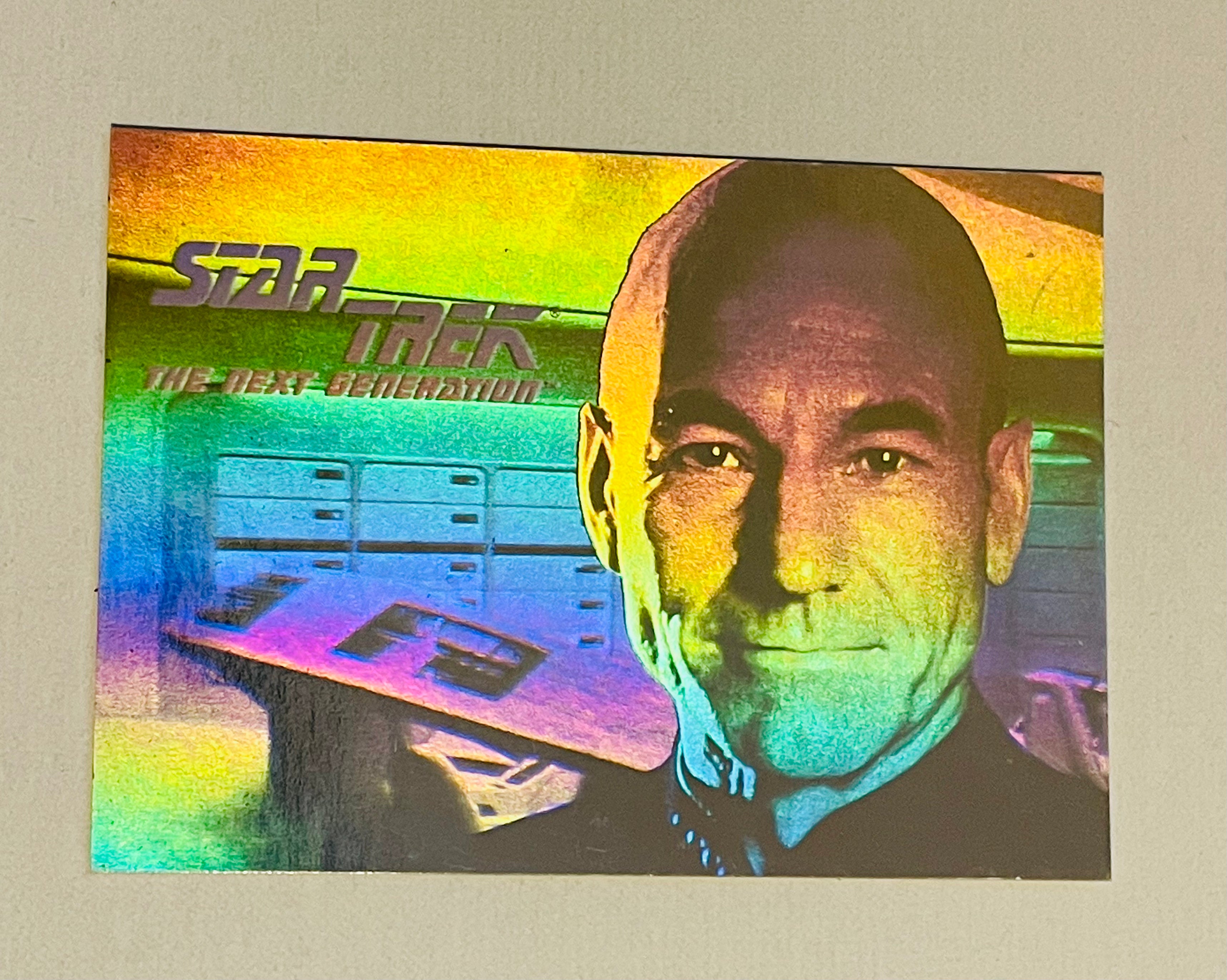 Star Trek Patrick Stewart Hologram Insert Card 1991 - Collectible Trading Card for Fans & Memorabilia Enthusiasts - Perfect for Display, Gifts, and Star Trek Collections
