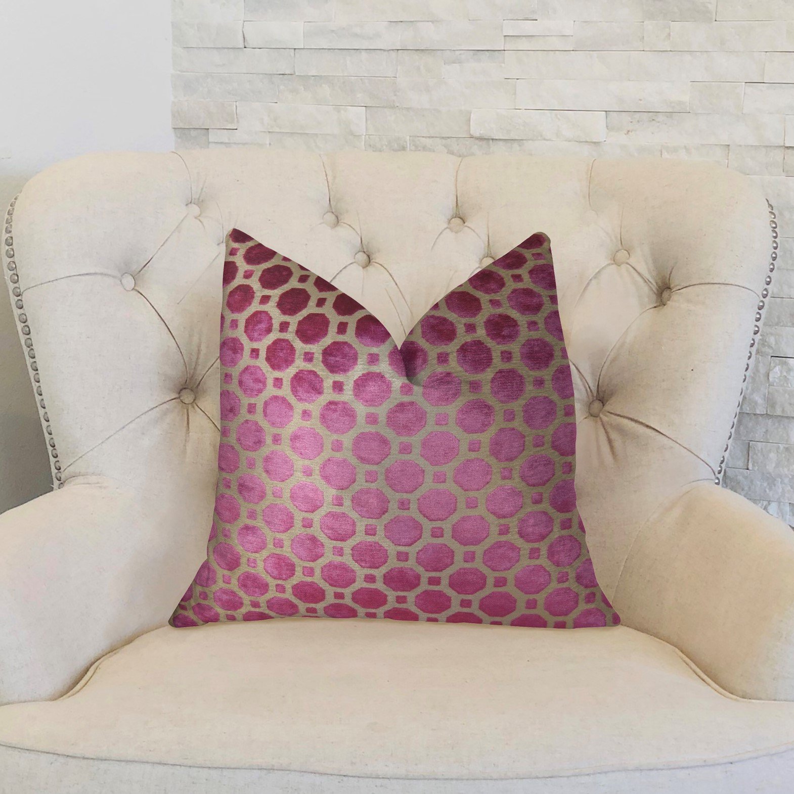 Plutus Velvet Plum Handmade Luxury Pillow - 20x26 Inch Standard Size Decorative Throw Pillow for Sofa, Bed & Couch - Soft & Elegant Home Decor Accent