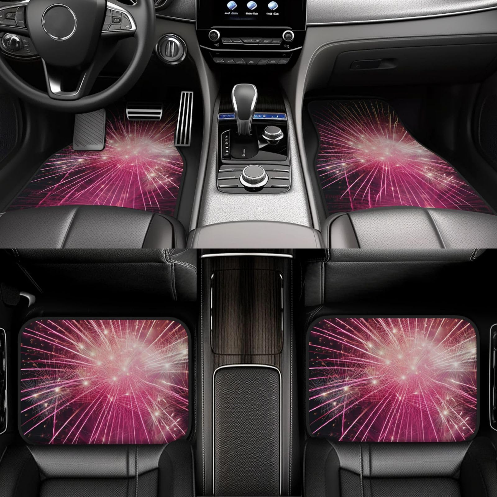 Universal Waterproof Car Floor Mats Set of 4 - Non-Slip Automotive Carpets with Built-in Heel Pad for Cars, Trucks, Vans & SUVs | Perfect for All-Weather Protection and Easy Cleaning
