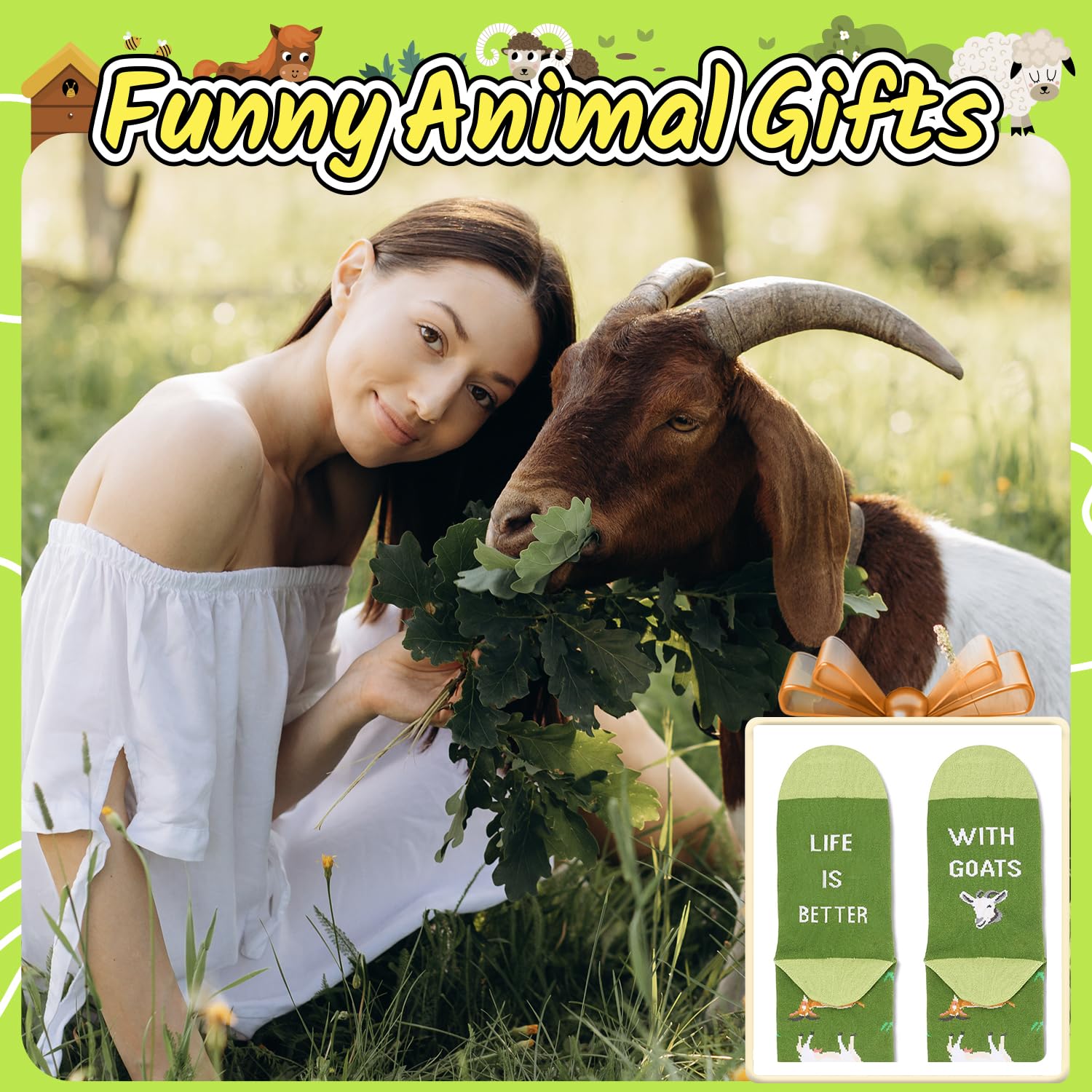 Zmart Animal Socks for Men & Women - Fun Donkey, Poodle, Squirrel, Beagle & Goat Design Novelty Socks - Perfect Gift for Pet Lovers & Animal Enthusiasts - Great for Casual Wear, Costume Parties & Holiday Gifts