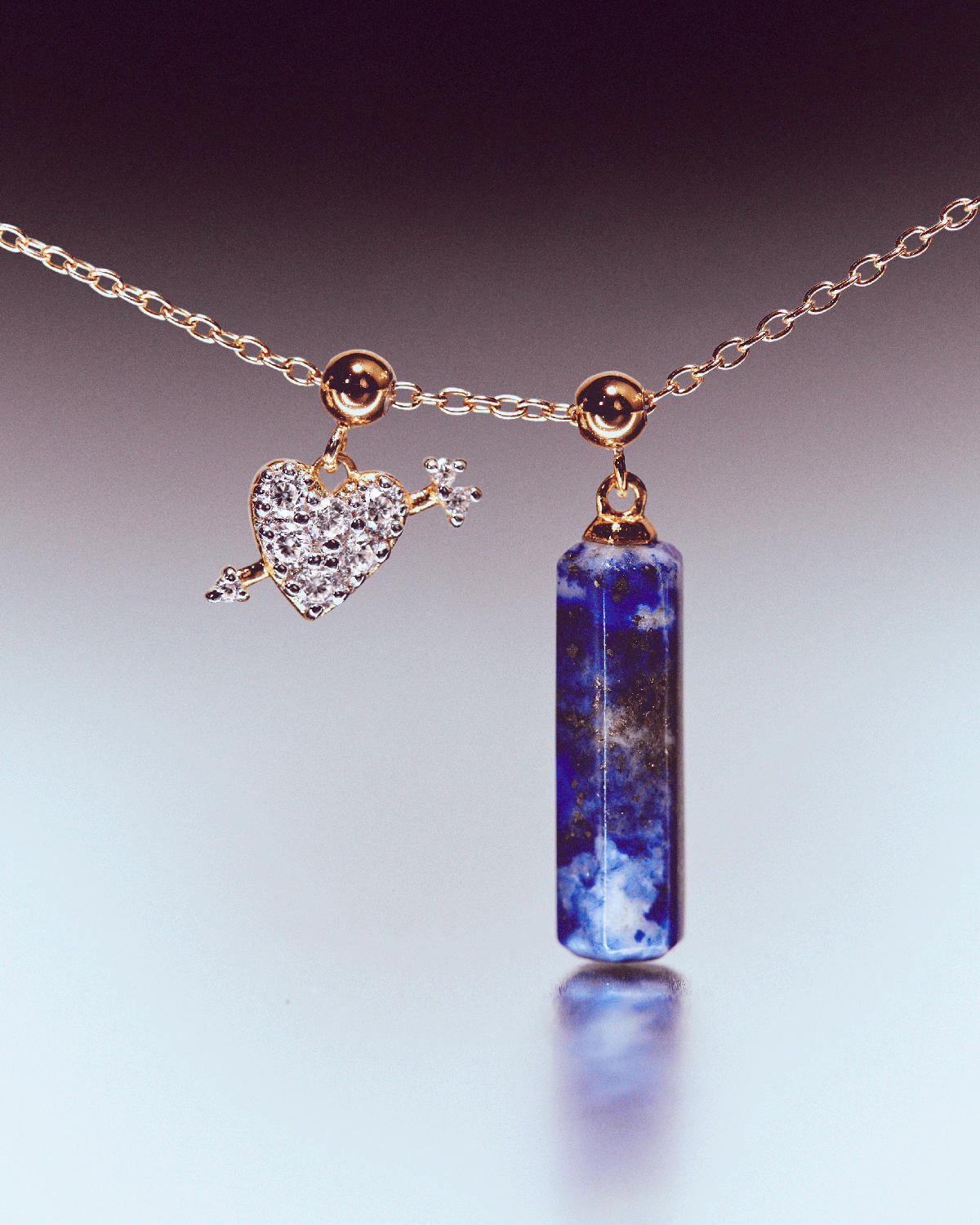 GRID ART Lapis Lazuli Charm - Handmade Gemstone Jewelry for Women | Perfect for Meditation, Spiritual Healing & Boho Fashion Accessories