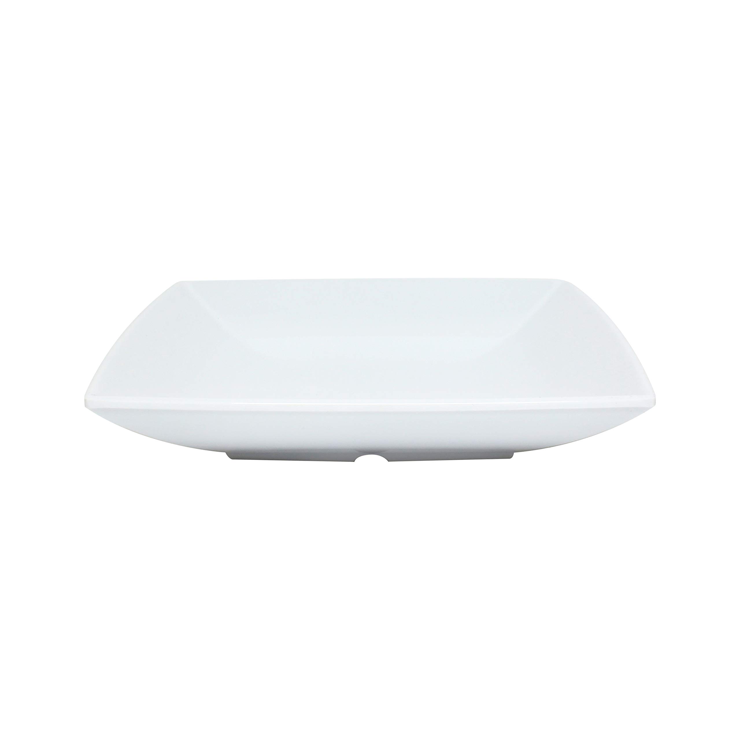 Thunder Group 28oz White Melamine Square Salad Bowl - 8.5 Inch, 1.6 Inch Deep - Durable Dinnerware Set of 12 - Perfect for Restaurants, Catering & Outdoor Dining