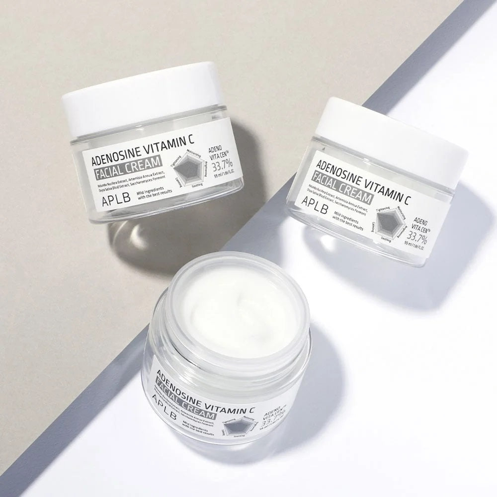 APLB Adenosine Vitamin C Facial Cream 55ml - Anti-Aging & Brightening Moisturizer for Glowing Skin | Day & Night Use for Dry, Sensitive & Mature Skin