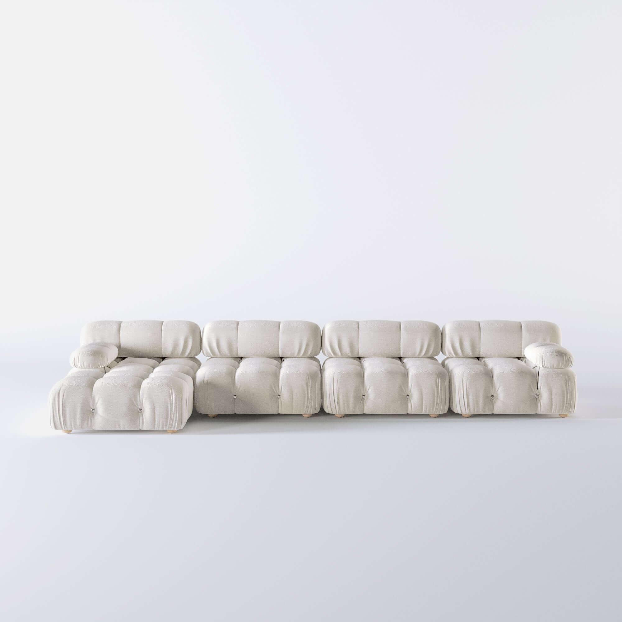 Luxury Velvet 4-Seater Sectional Sofa with Chaise Lounge - Modern Living Room Furniture for Home Theater & Family Gatherings