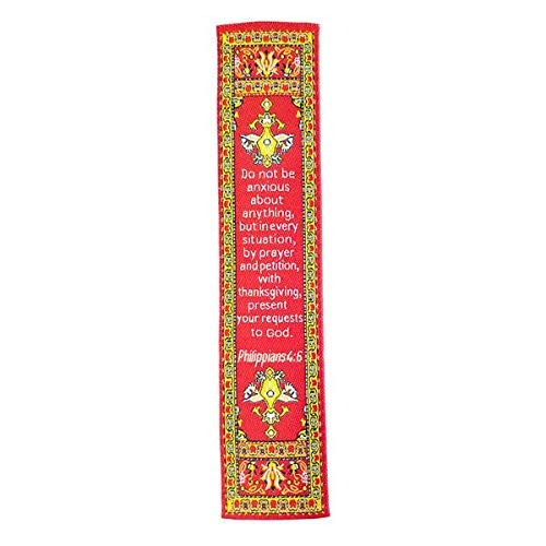 4 Pack Woven Bible Verse Bookmarks - Fabric Scripture Book Markers for Bible Study, Church Groups, Christian Gifts for Women - Perfect for Daily Devotion, Sunday School & Prayer Journaling (Assortment 2)