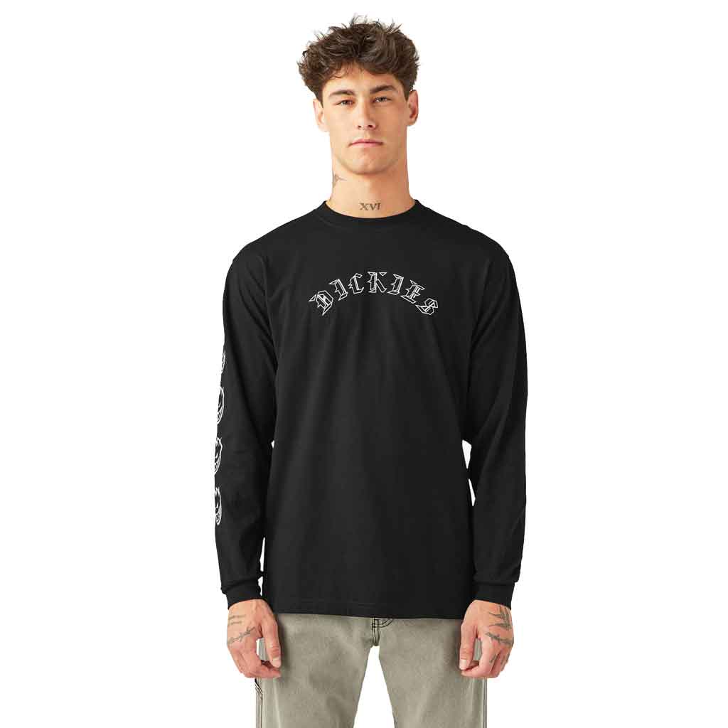 Dickies x Spitfire Long Sleeve T-Shirt for Men - Classic Black Cotton Tee for Skateboarding & Streetwear Fashion