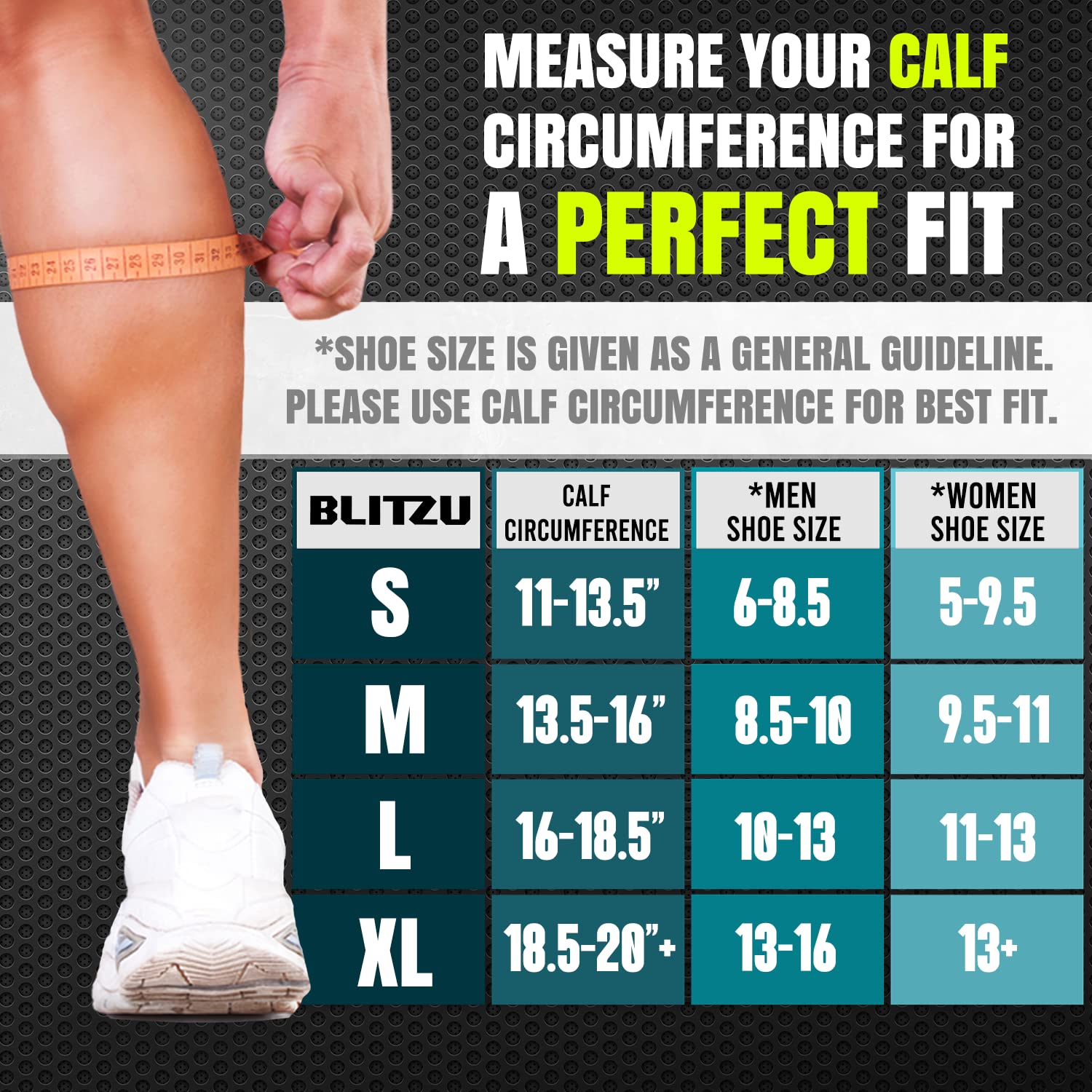 BLITZU Compression Socks for Women & Men - 20-30 mmHg Graduated Support Socks for Improved Circulation, Swelling Relief & Recovery - Best for Running, Travel, Nursing & Pregnancy (Black, Medium)