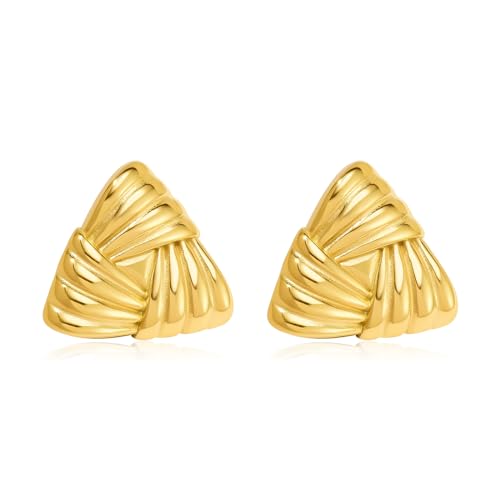 Gold Triangle Earrings